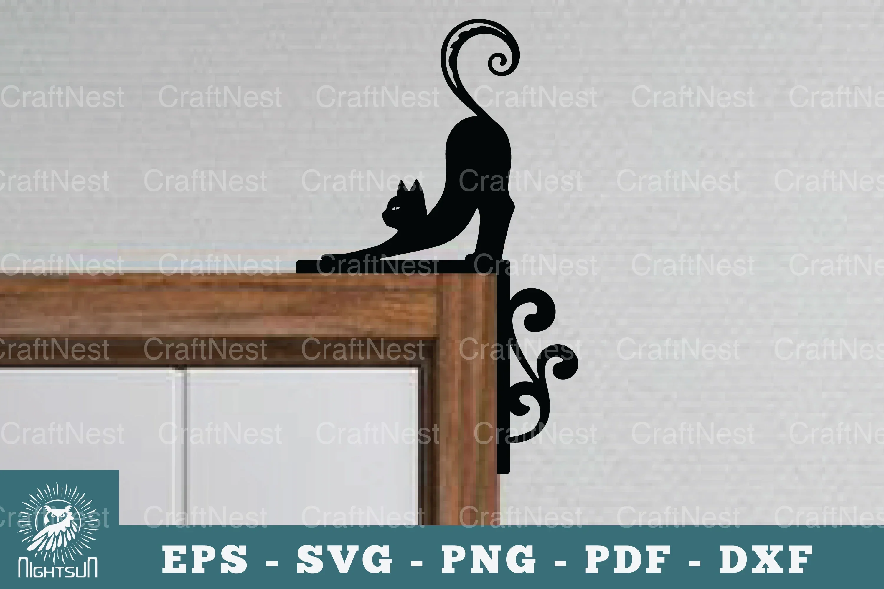 Cat Door Corner Lasercut SVG Bundle