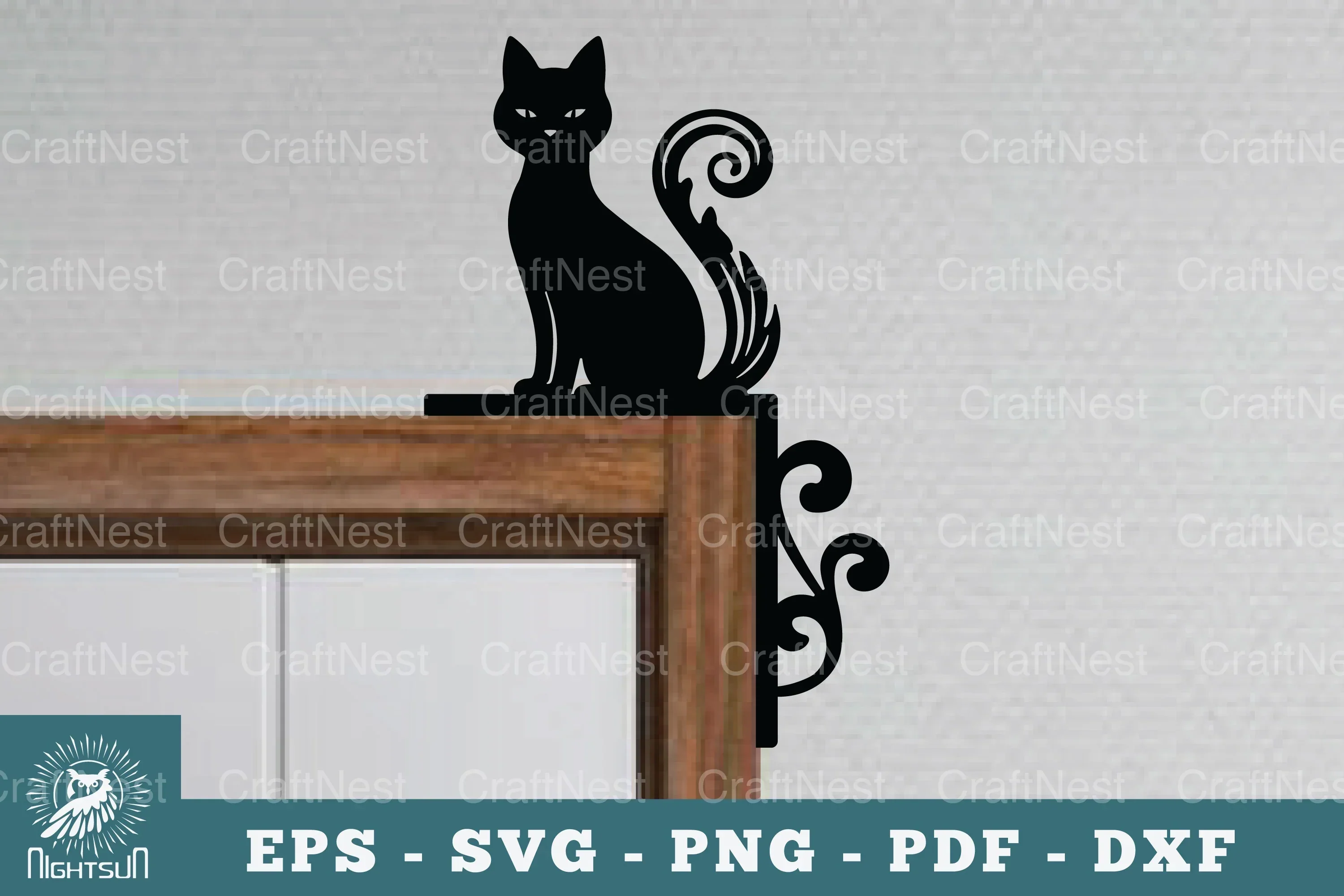 Cat Door Corner Lasercut SVG Bundle