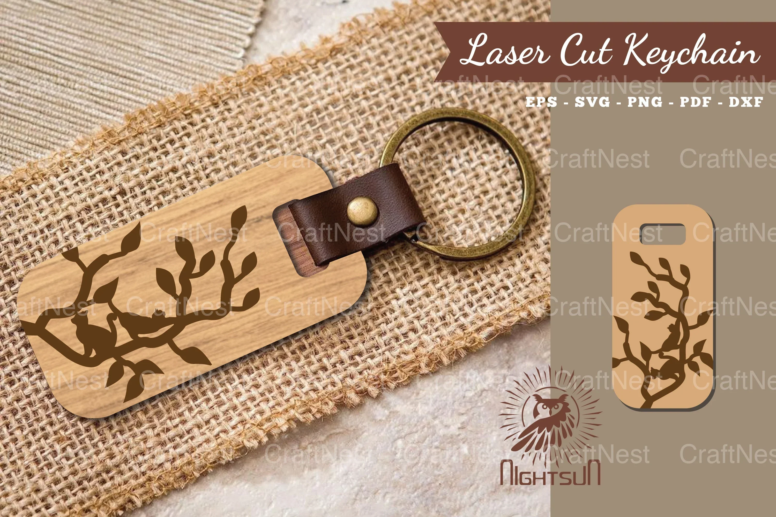 Cat Laser Cut Keychain Clipart Bundle