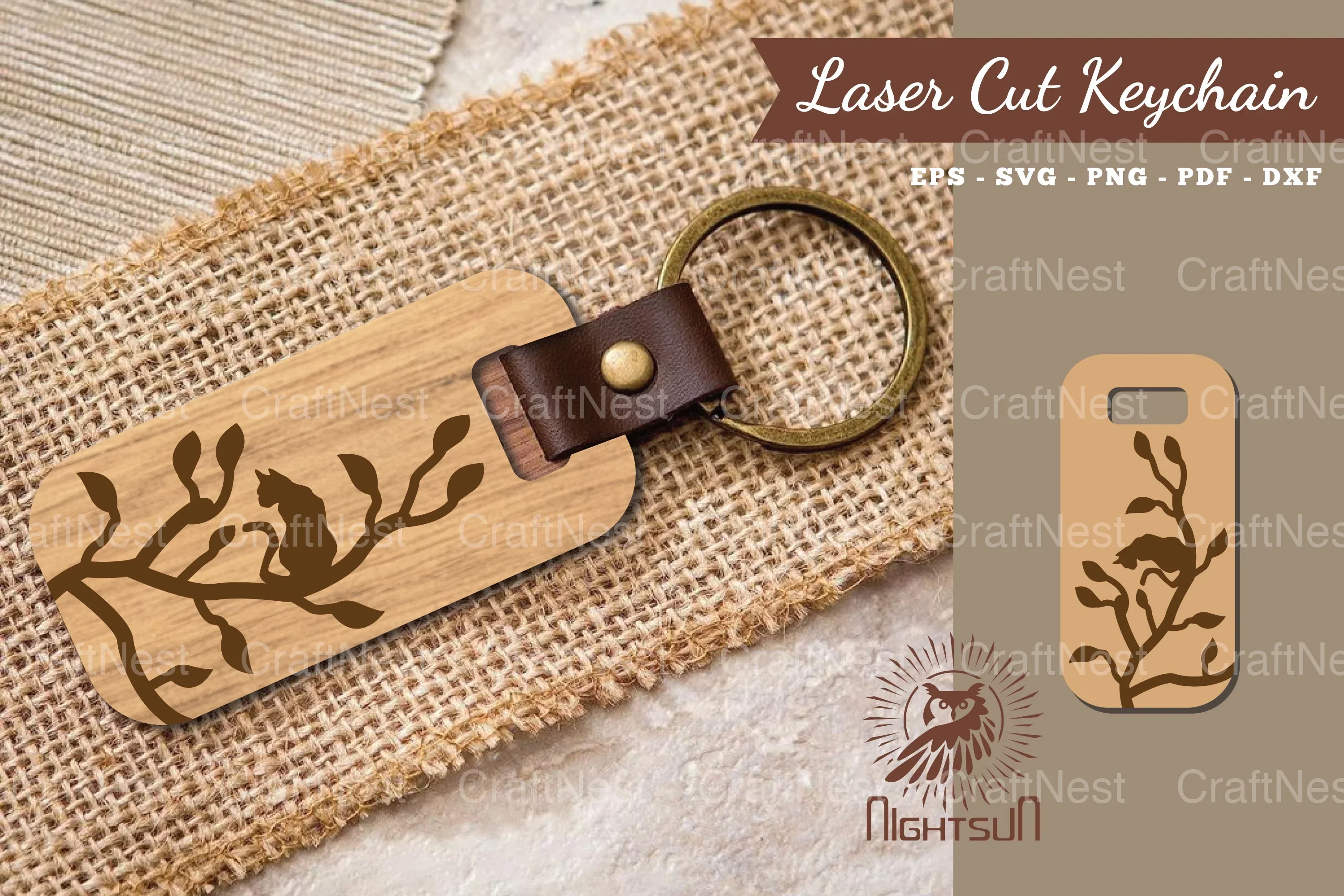 Cat Laser Cut Keychain Clipart Bundle