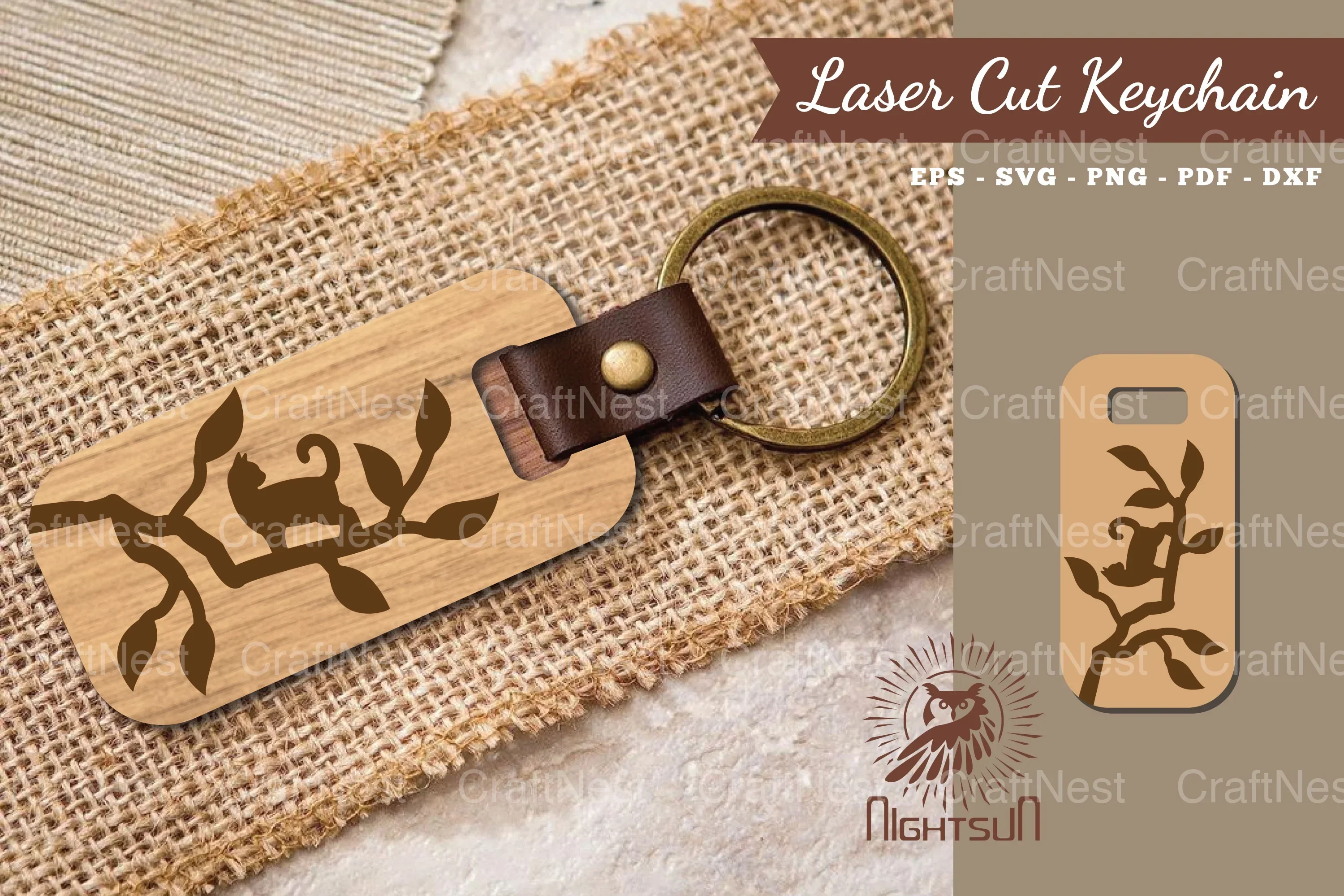 Cat Laser Cut Keychain SVG Bundle