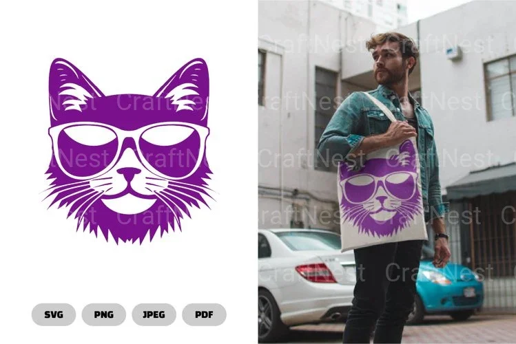 Cat With Sunglasses SVG Bundle