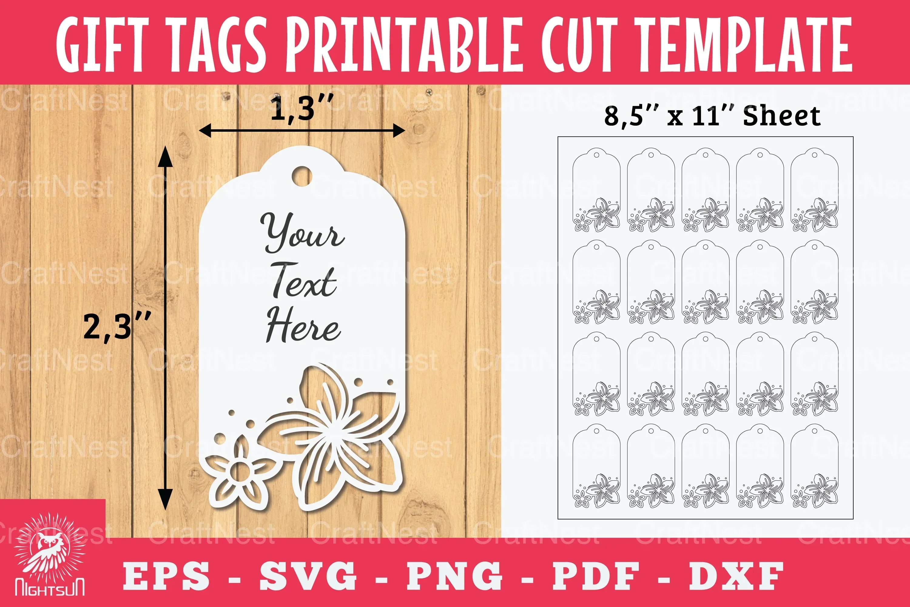 Cherry Blossom Flower Gift Tags Printable Bundle
