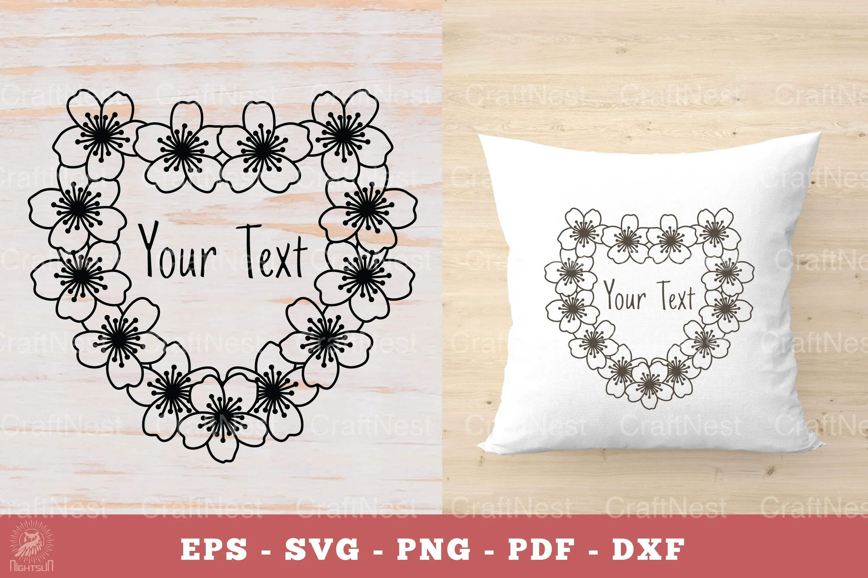 Cherry Blossom Flowers Monogram Clipart Bundle
