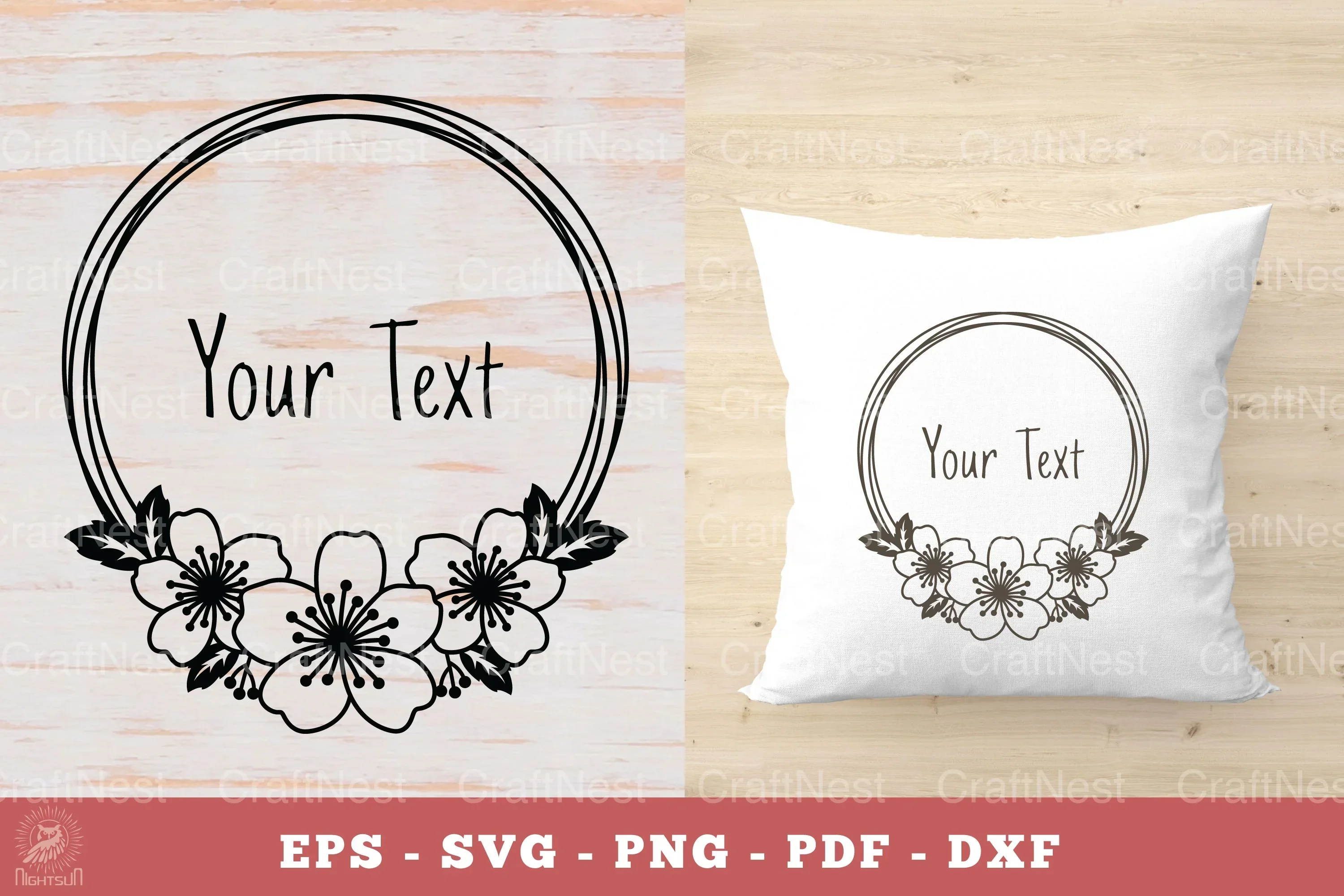Cherry Blossom Flowers Monogram Clipart Bundle