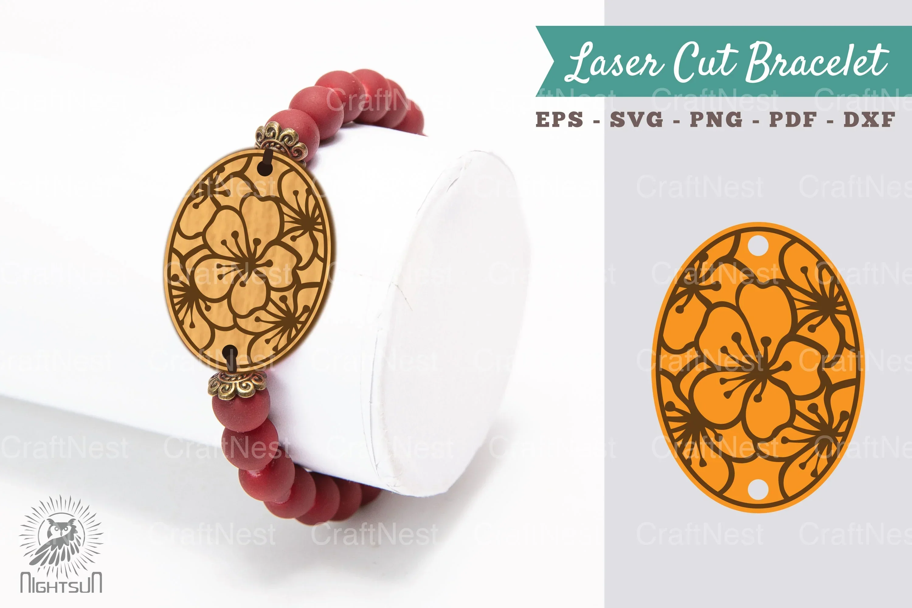 Cherry Blossom Laser Cut Bracelet Design Bundle