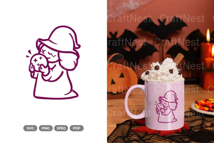 Chibi Witch Halloween SVG Bundle