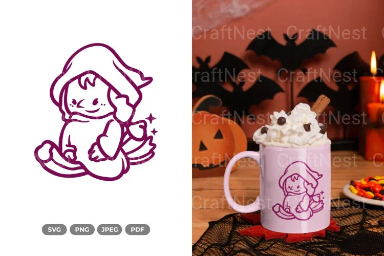 Chibi Witch Halloween SVG Bundle