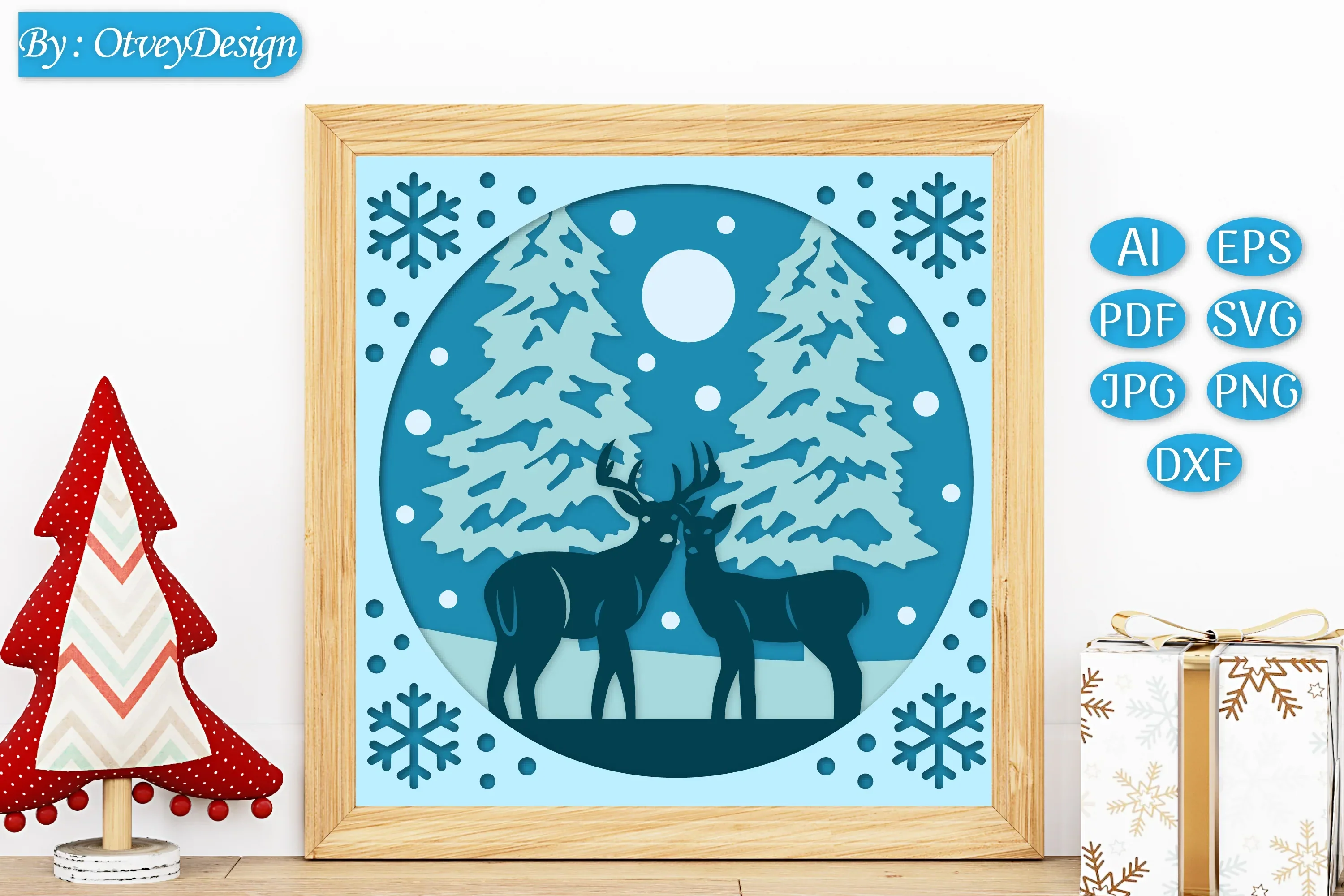 Christmas 3D Shadow Box Layered Papercut SVG Bundle