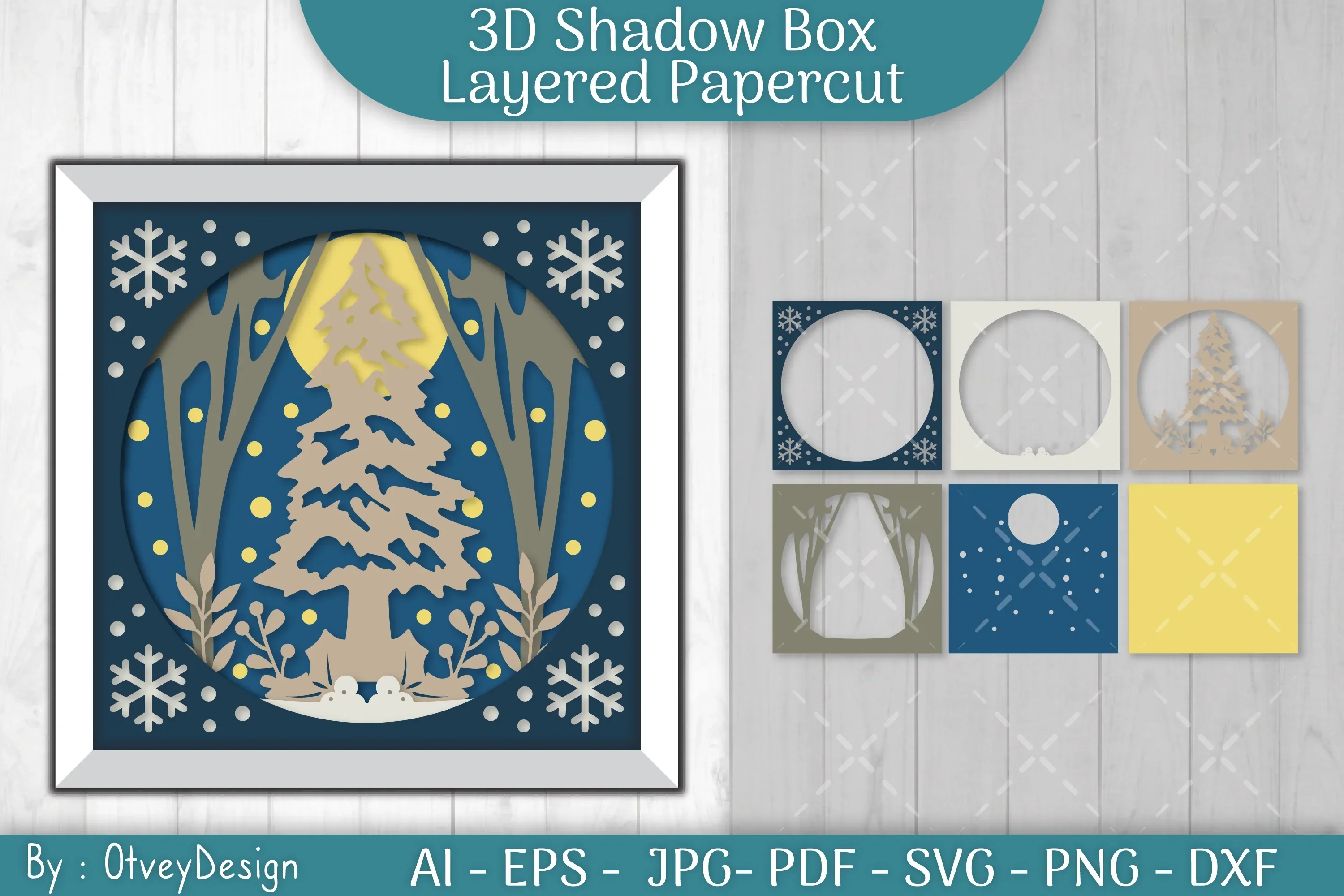 Christmas 3D Shadow Box Layered Papercut SVG Bundle