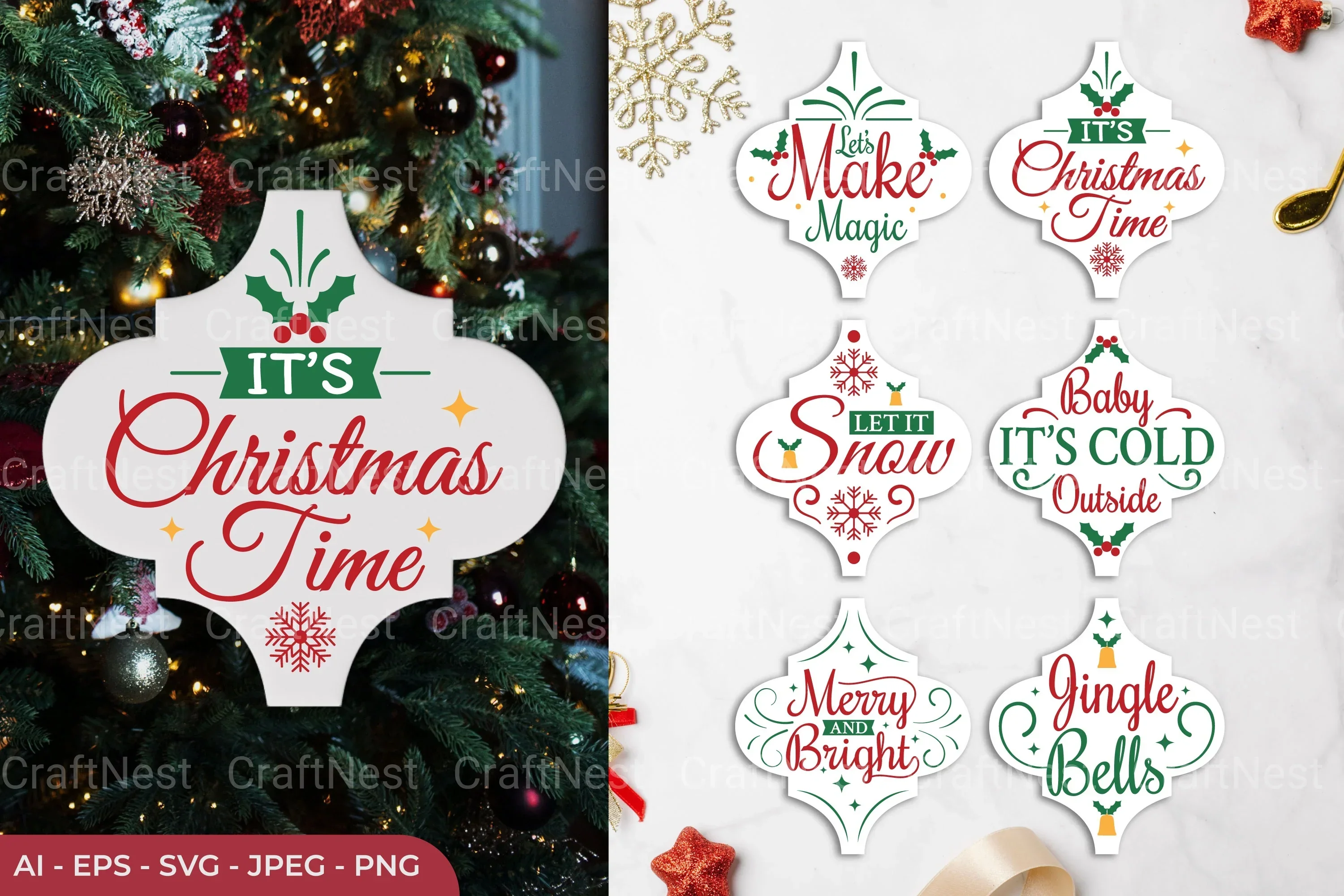 Christmas Arabesque SVG Bundle