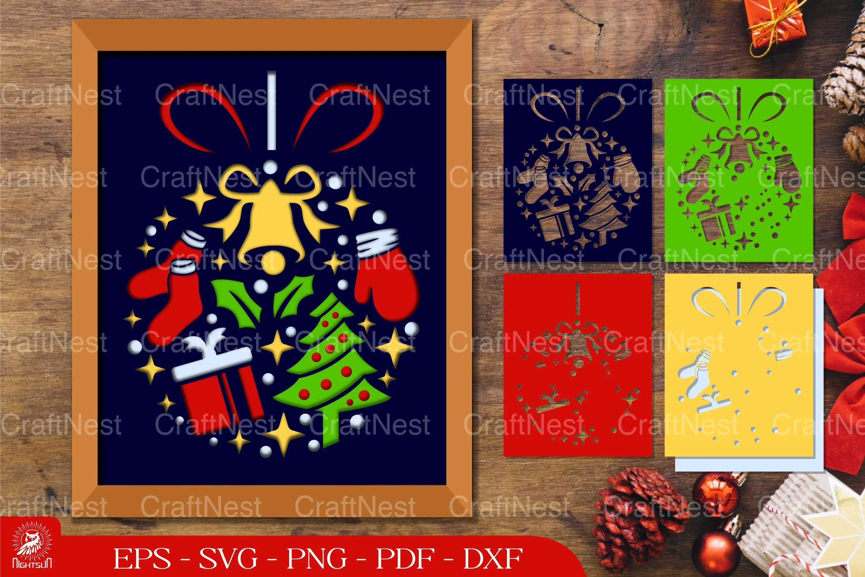 Christmas Ball Elements 3D Layered SVG Bundle - Image 3