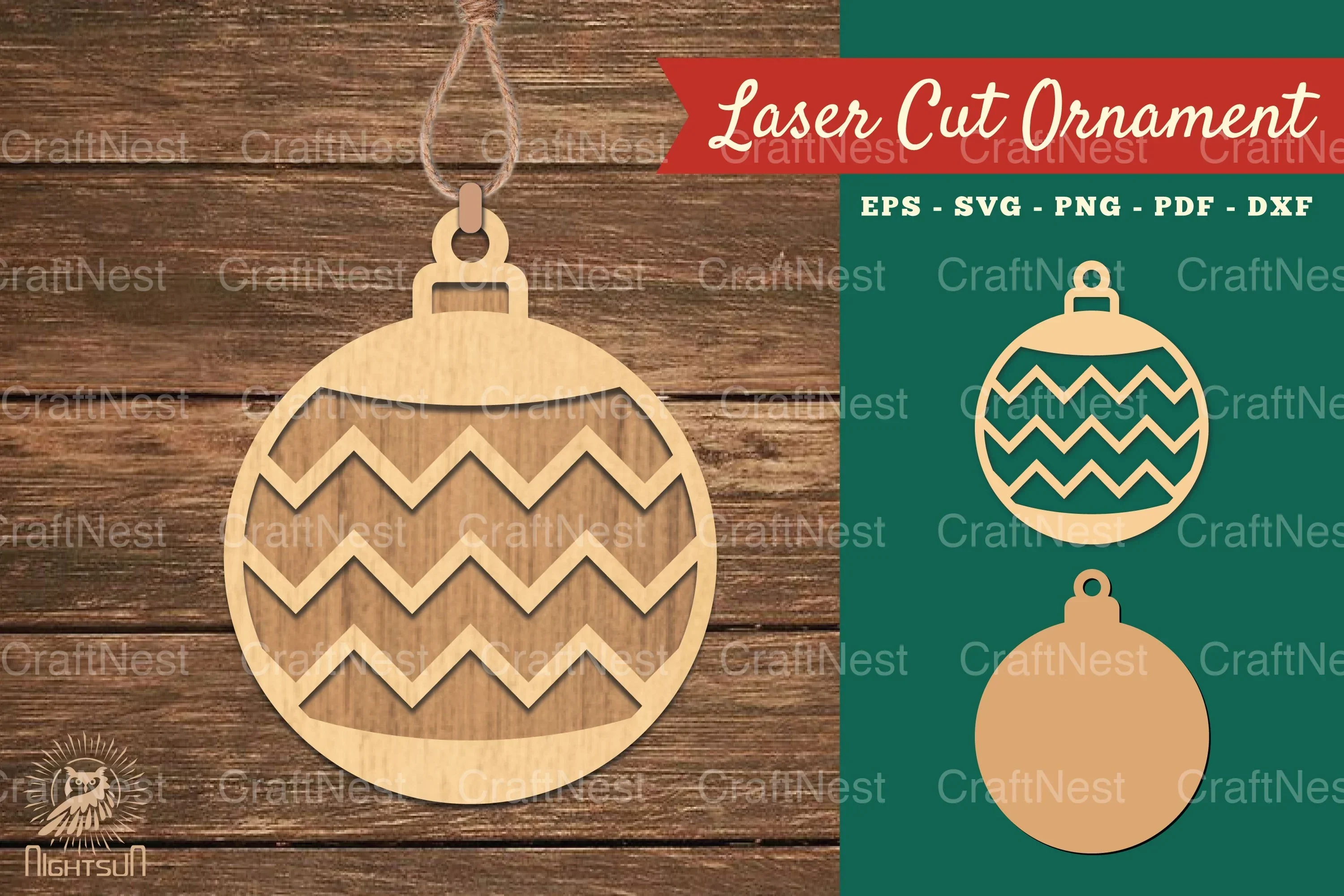 Christmas Ball Laser Cut Ornament Clipart Bundle
