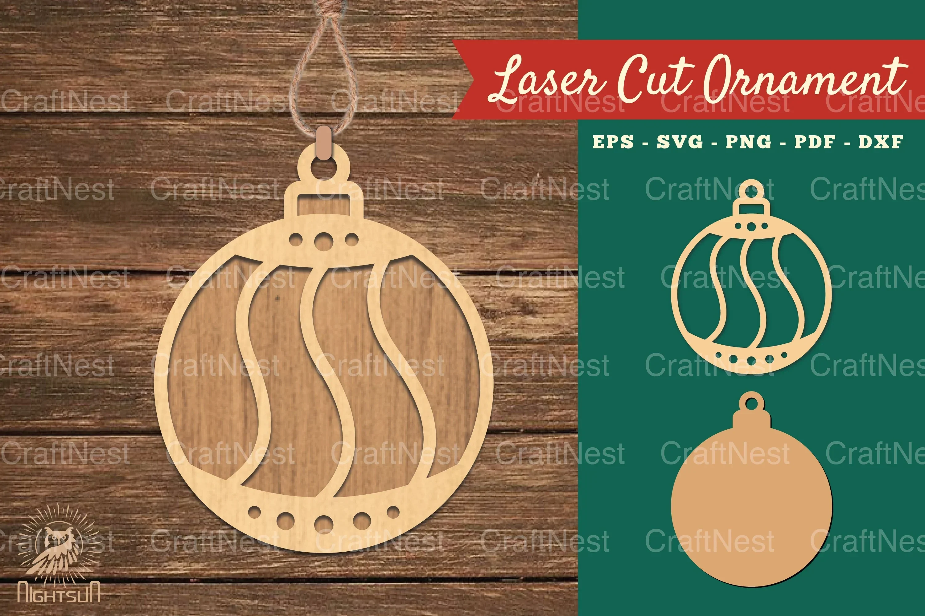 Christmas Ball Laser Cut Ornament SVG Bundle