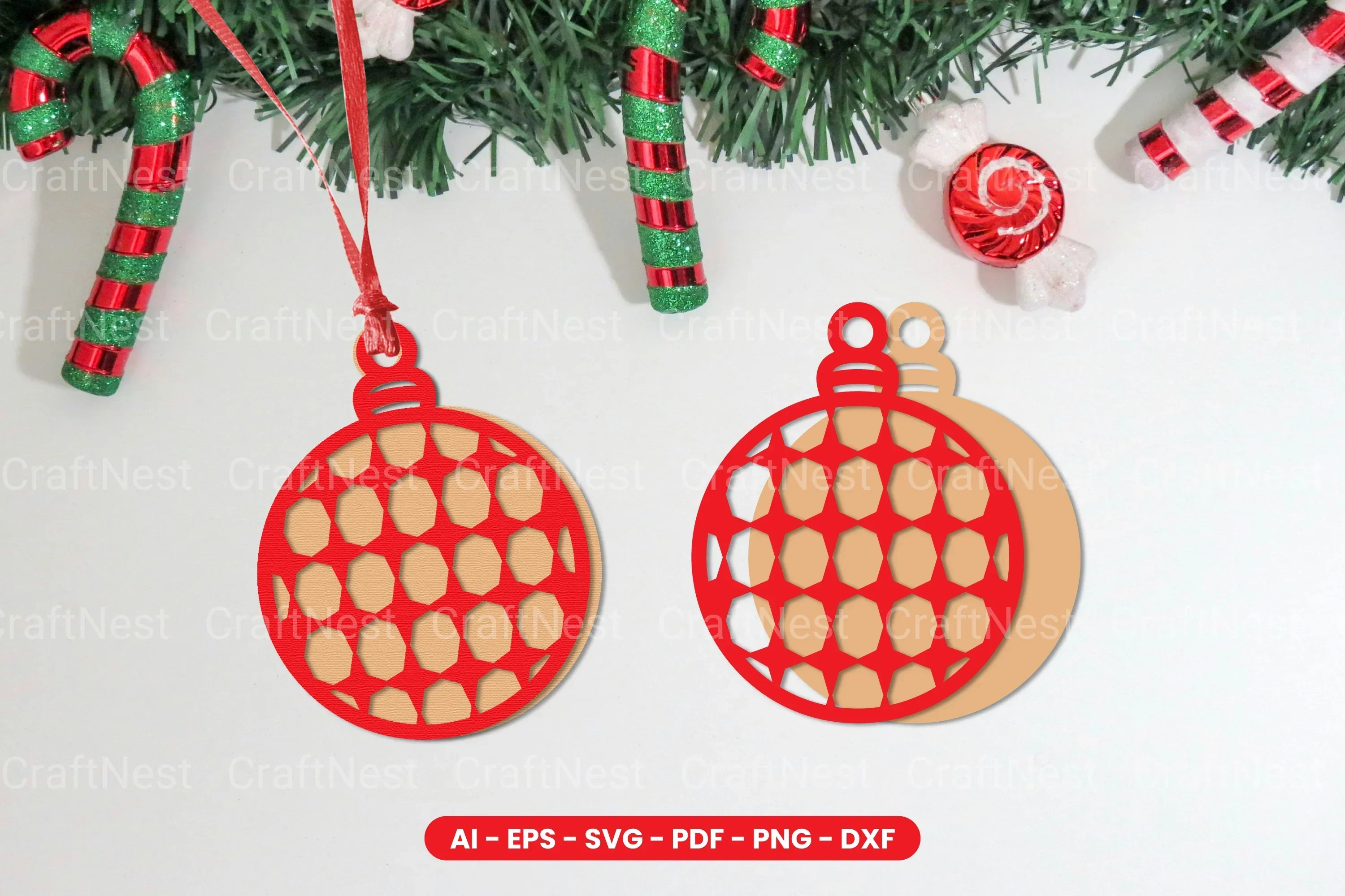 Christmas Ball Lasercut SVG Bundle Clipart
