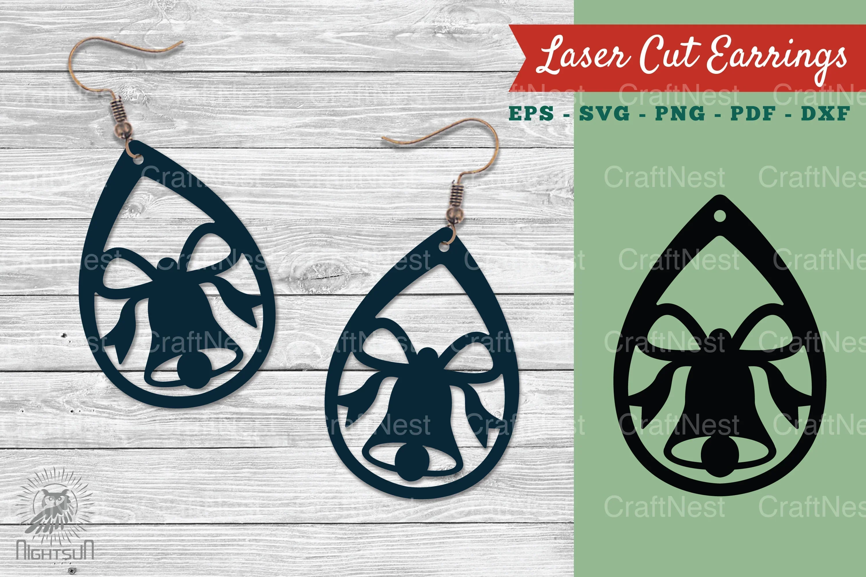 Christmas Bell Earrings Design Clipart Bundle