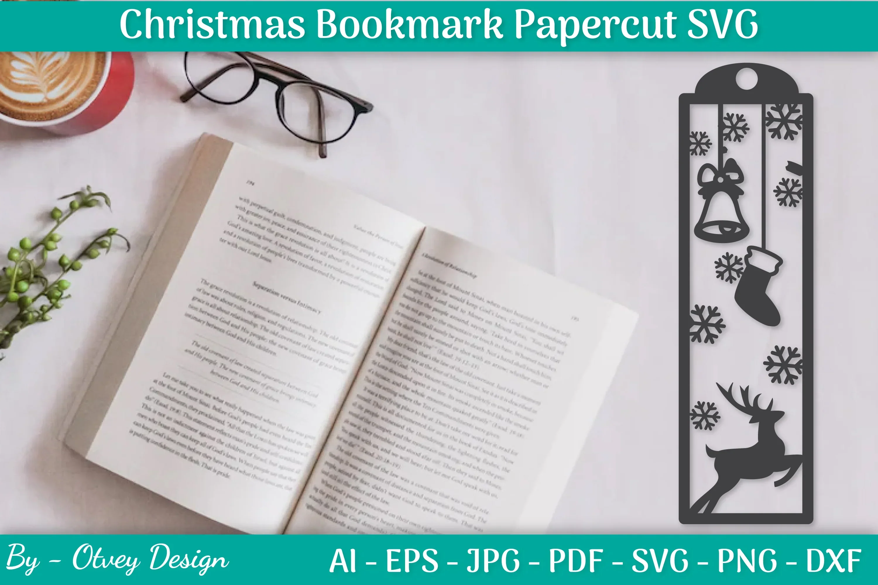 Christmas Bookmarks Paper Cut SVG Bundle