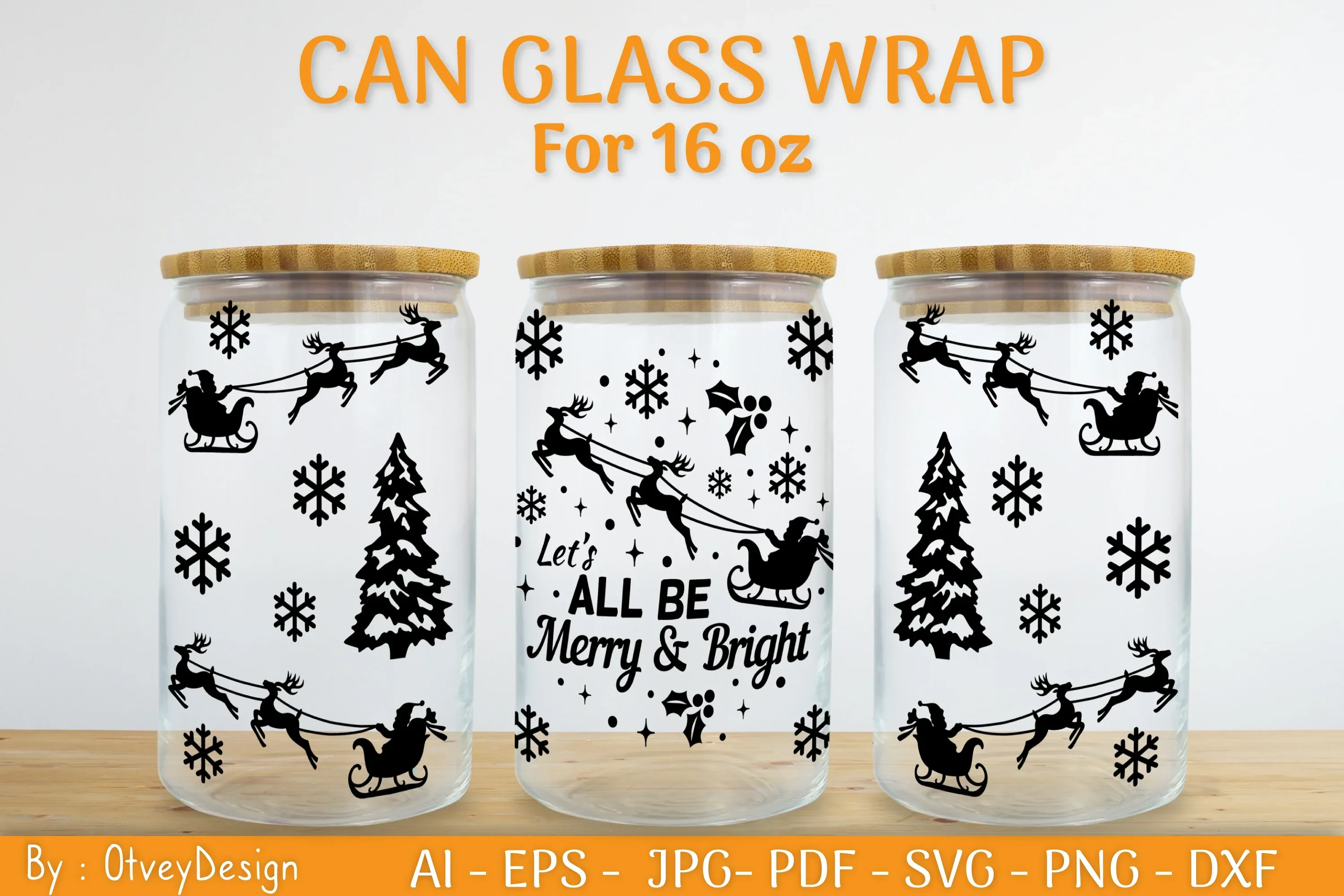 Christmas Can Glass 16 OZ SVG Bundle