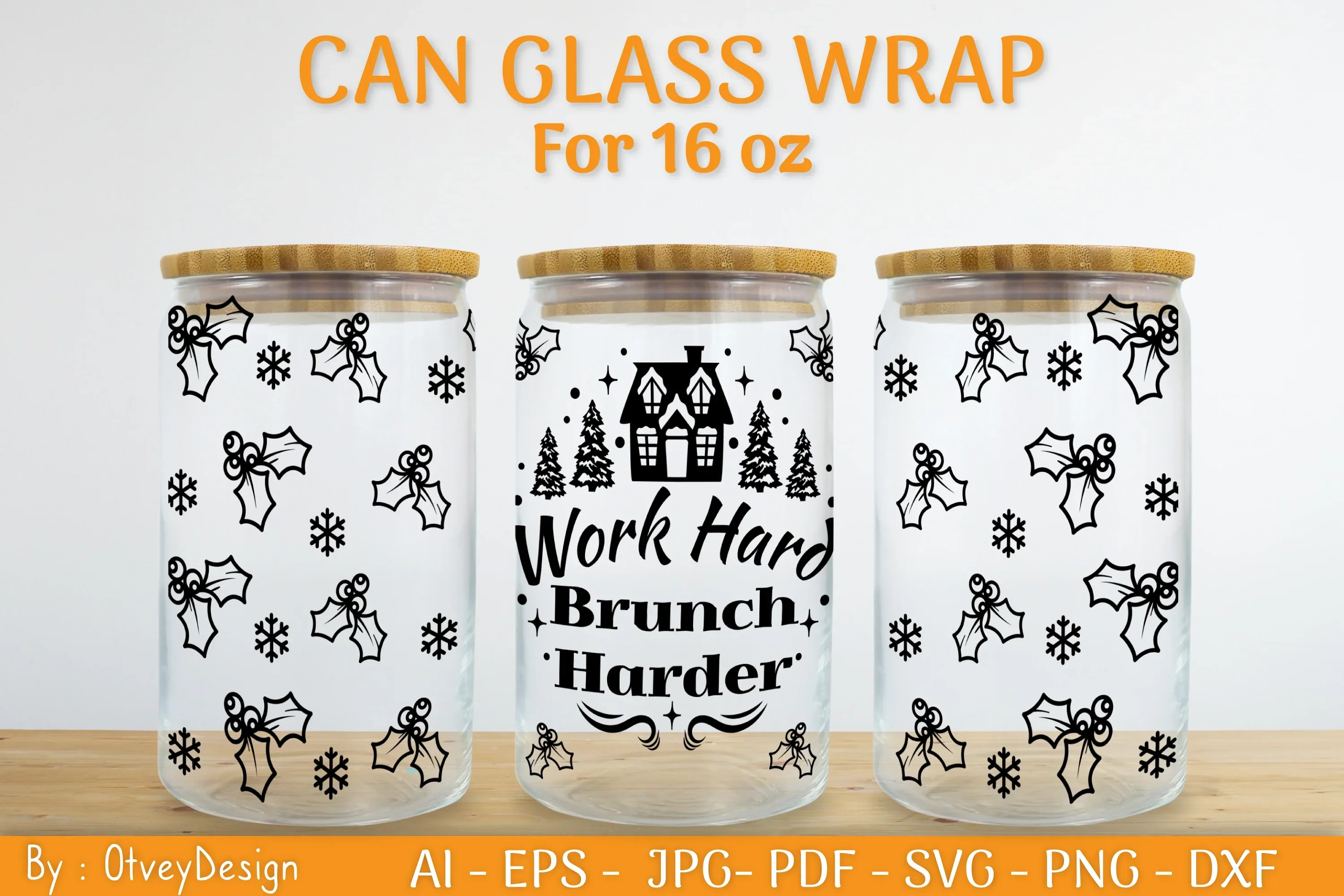 Christmas Can Glass 16 OZ SVG Bundle