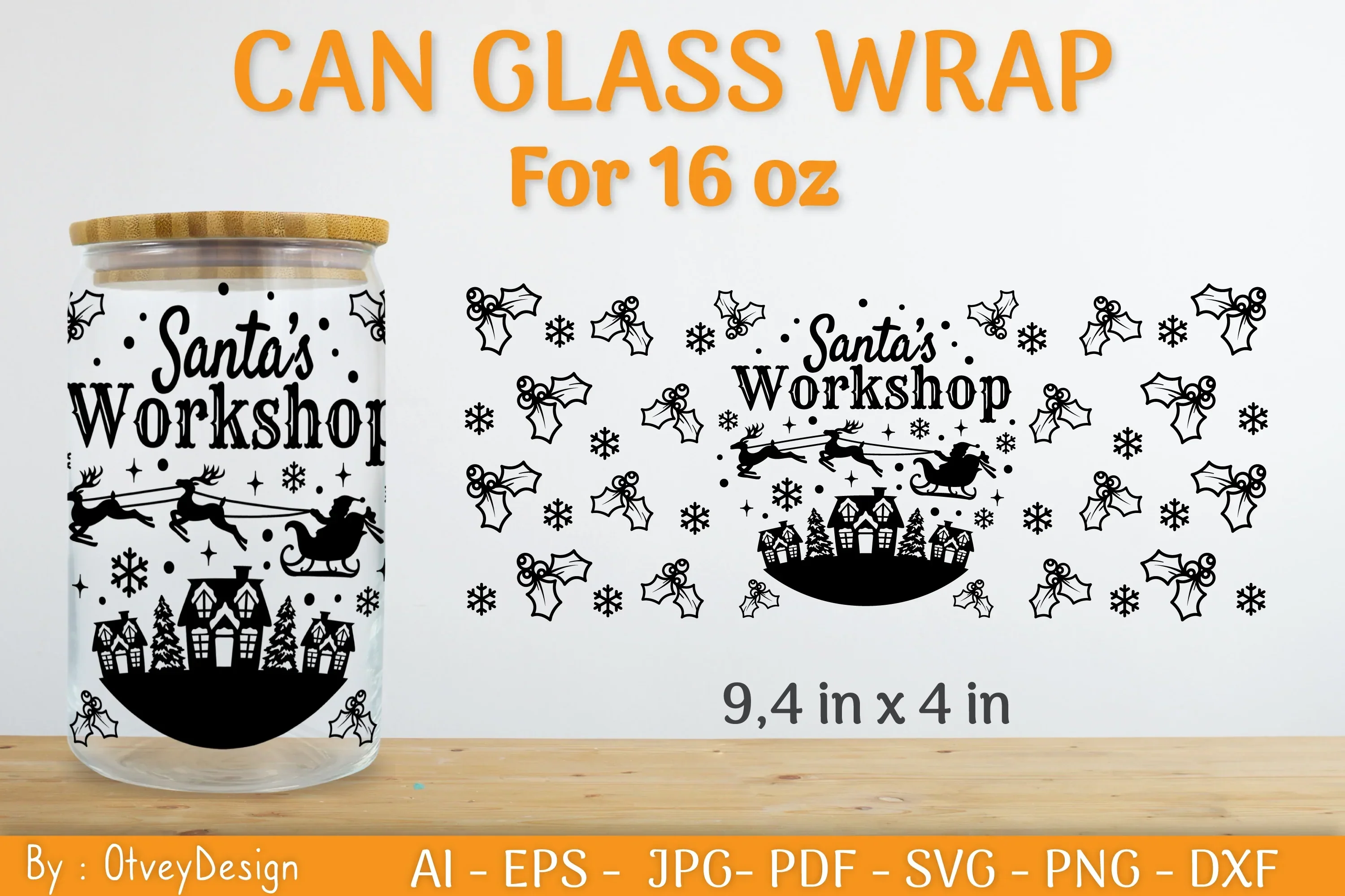 Christmas Can Glass 16 OZ SVG Bundle