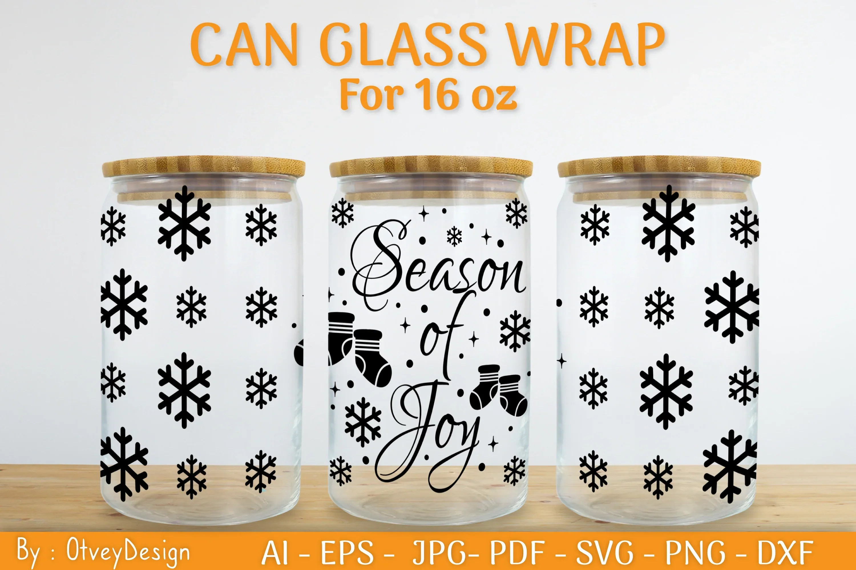 Christmas Can Glass SVG Bundle