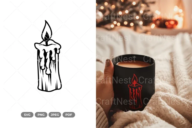 Christmas Candle SVG Bundle Clipart