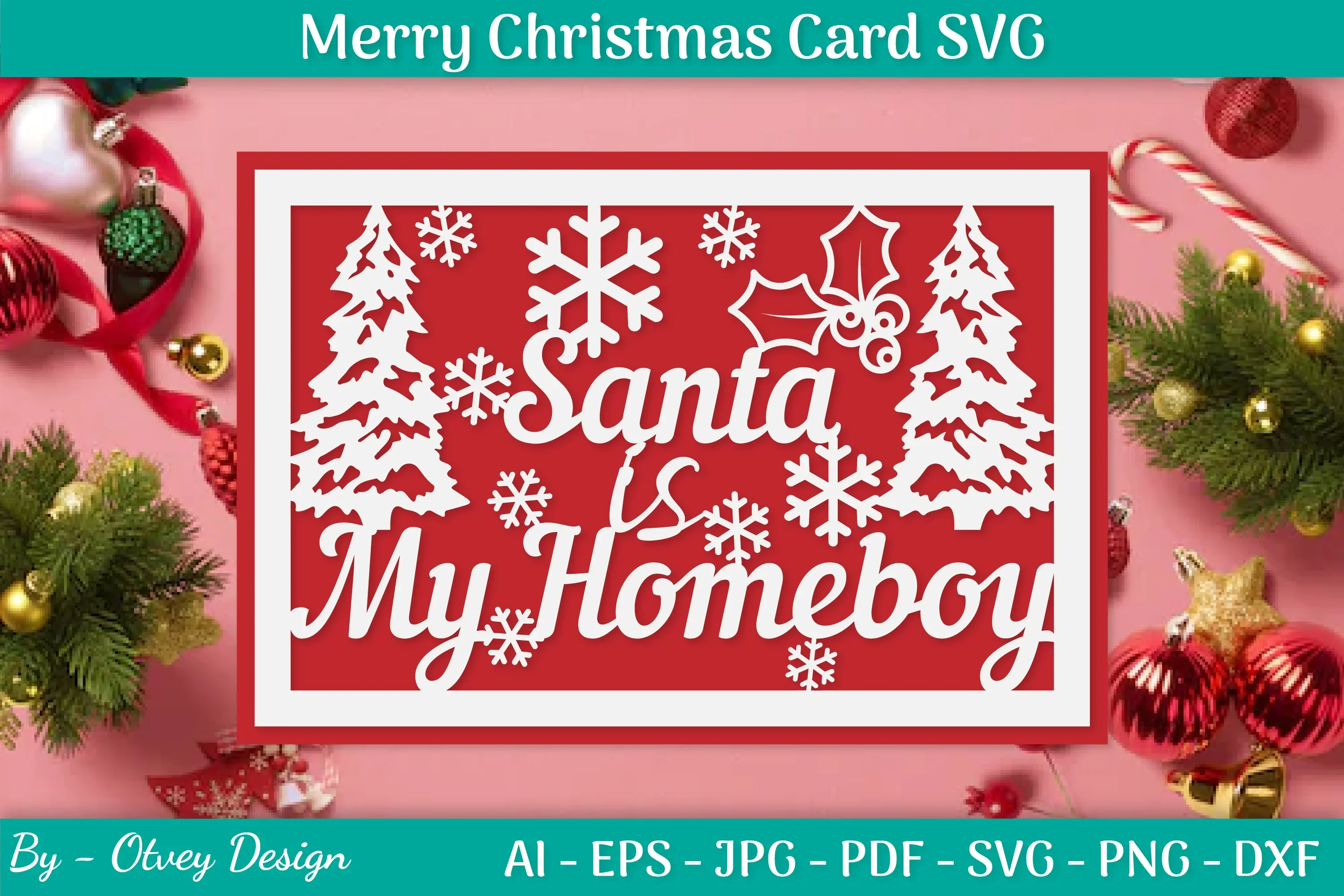 Christmas Card Papercut SVG Bundle