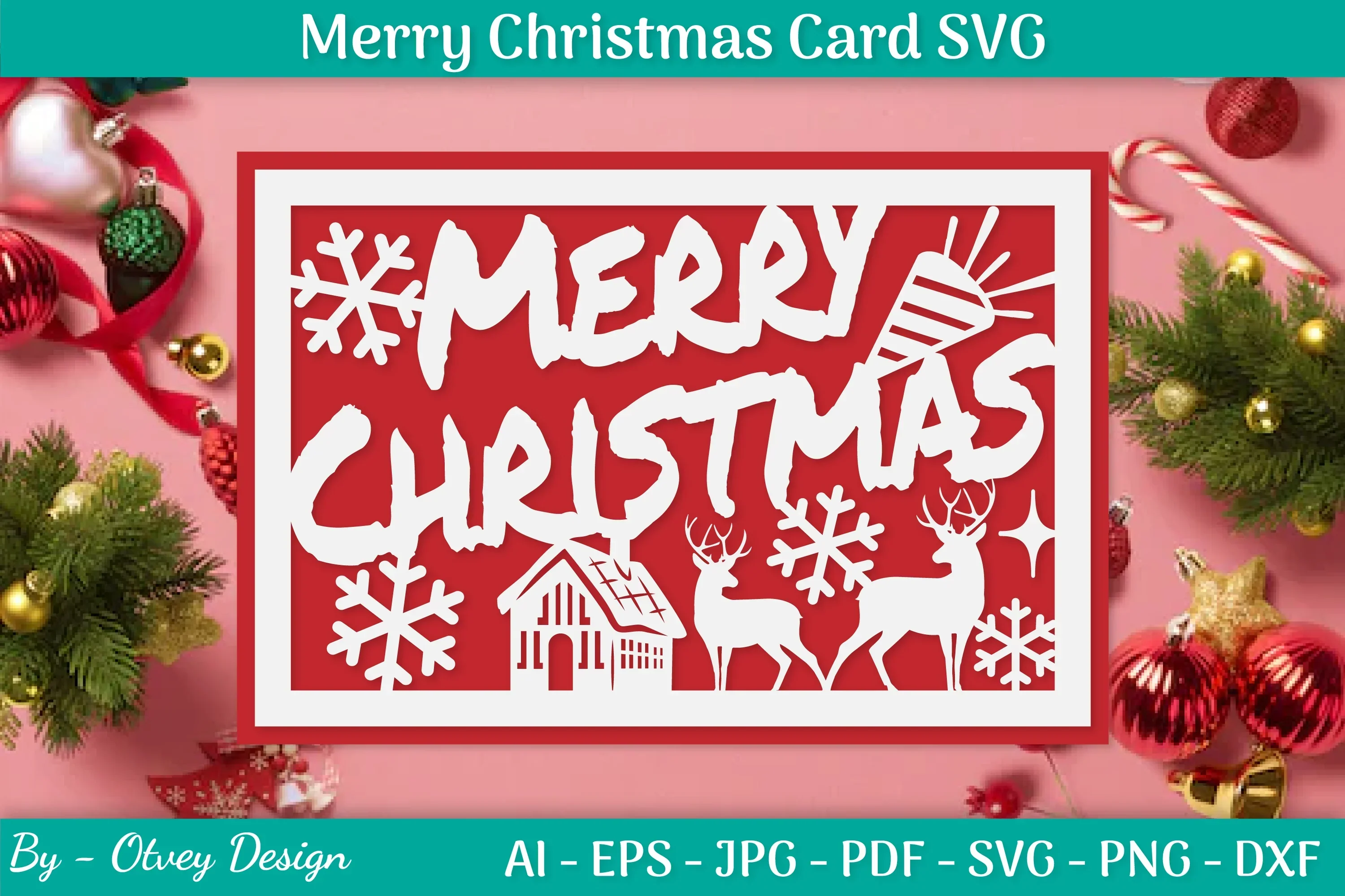 Christmas Card Papercut SVG Bundle