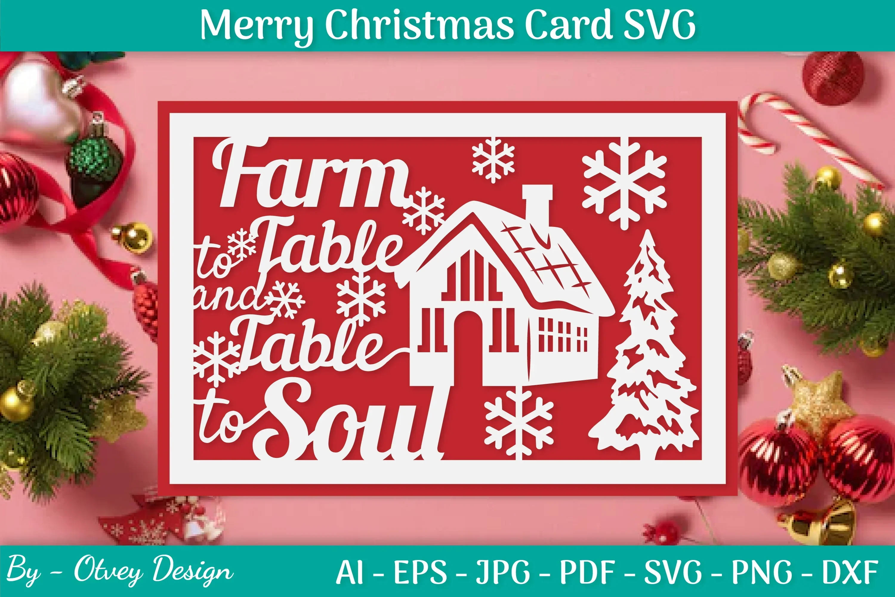 Christmas Card Papercut SVG Bundle