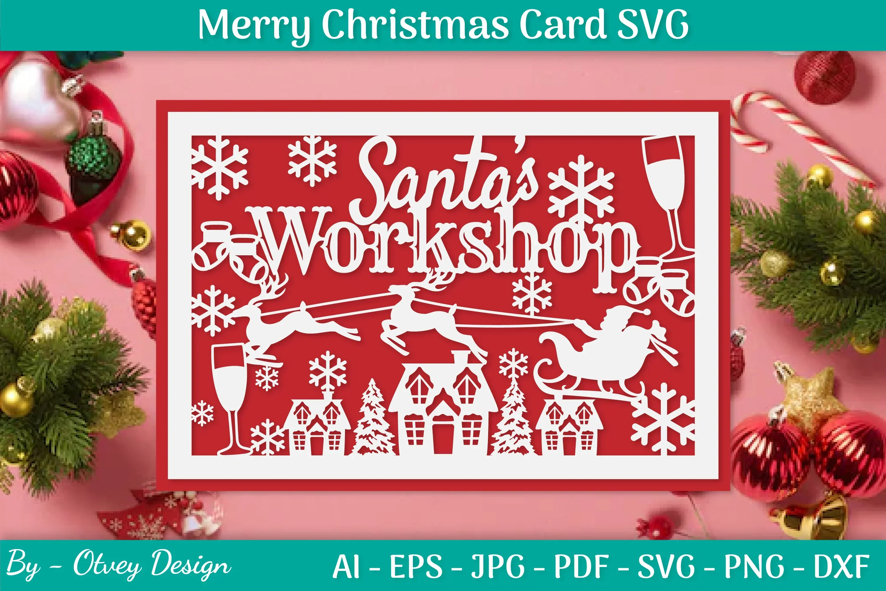 Christmas Card Papercut SVG Bundle
