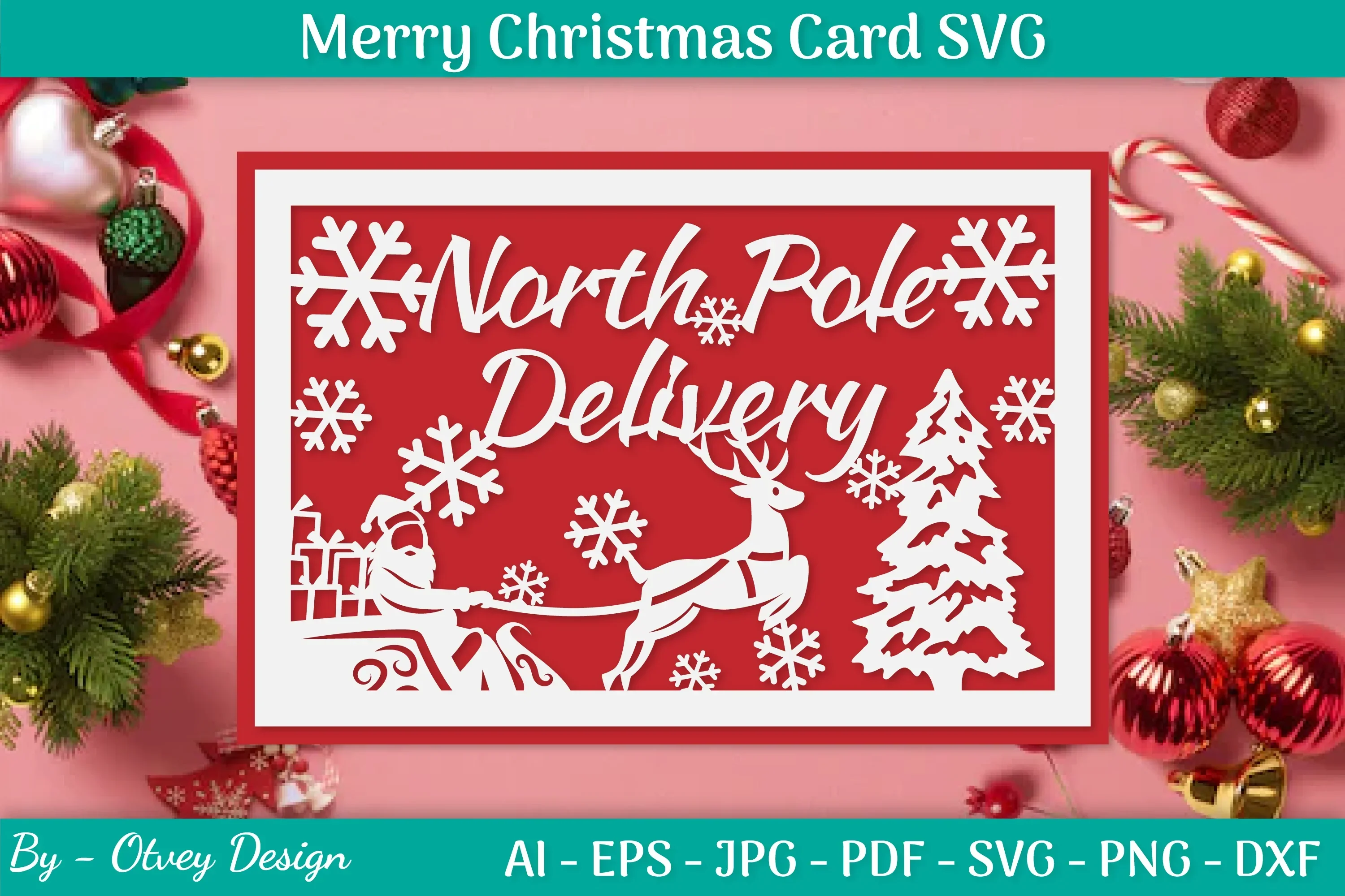 Christmas Card Papercut SVG Bundle