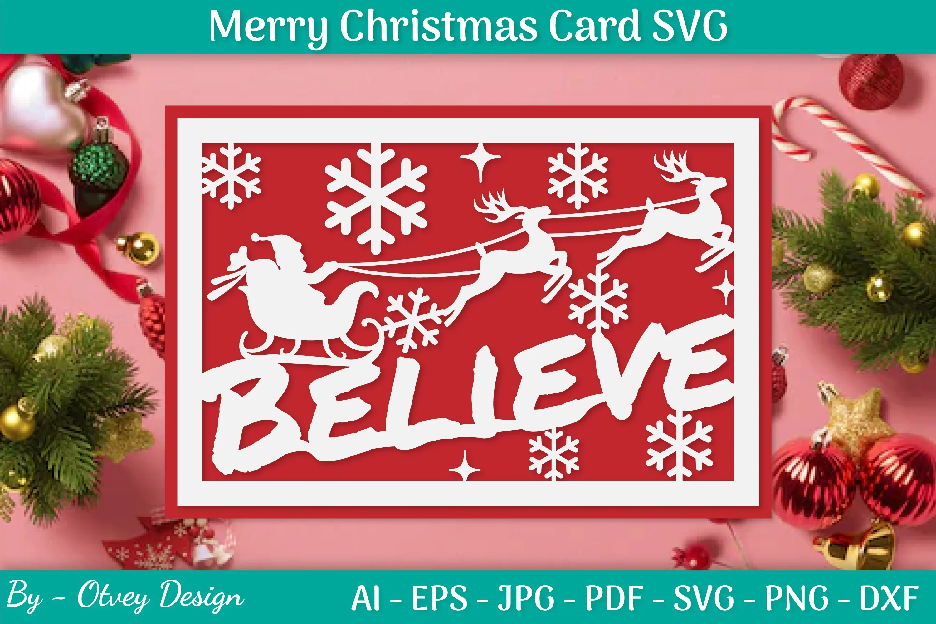 Christmas Card Papercut SVG Bundle