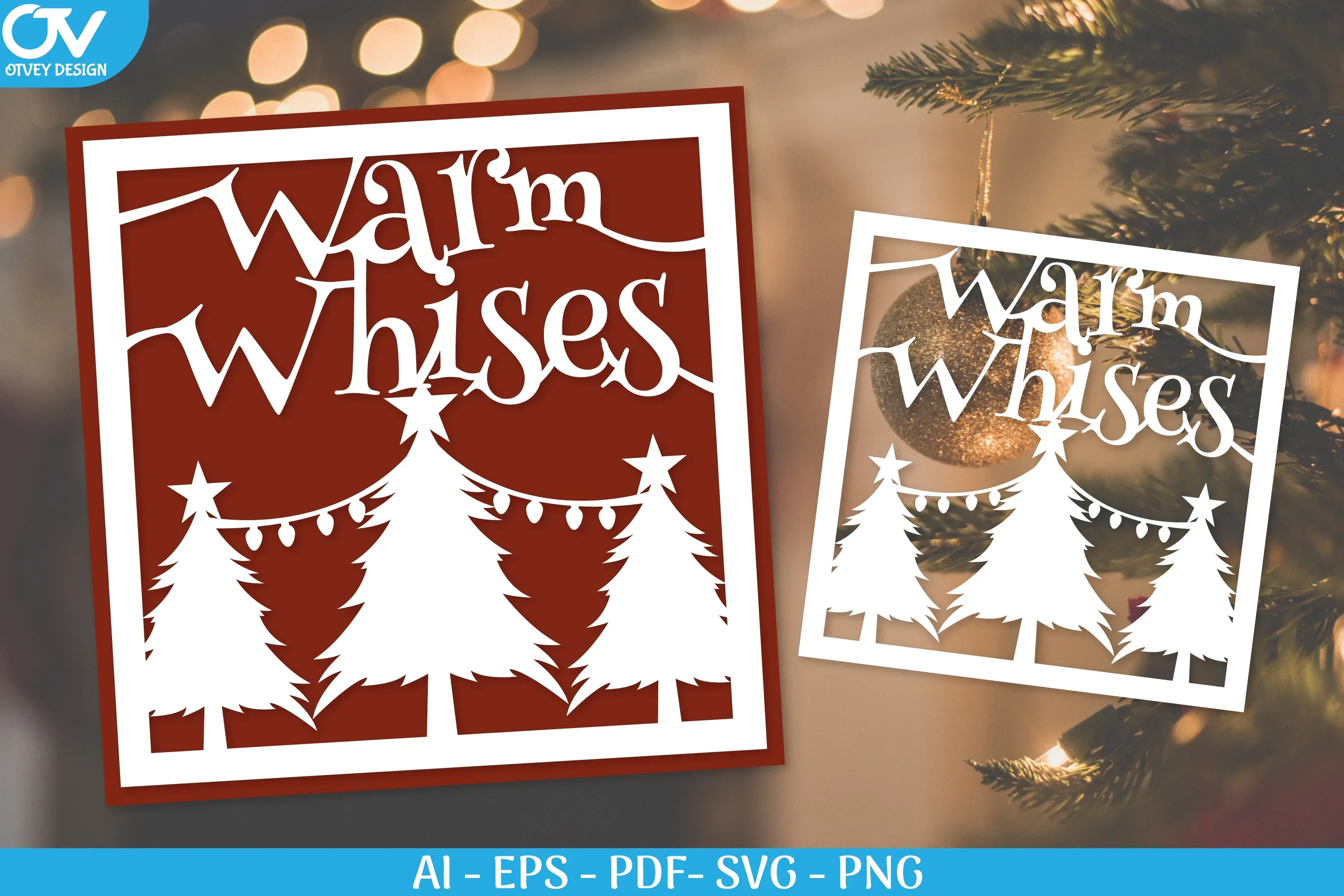 Christmas Card Papercut Template SVG Bundle