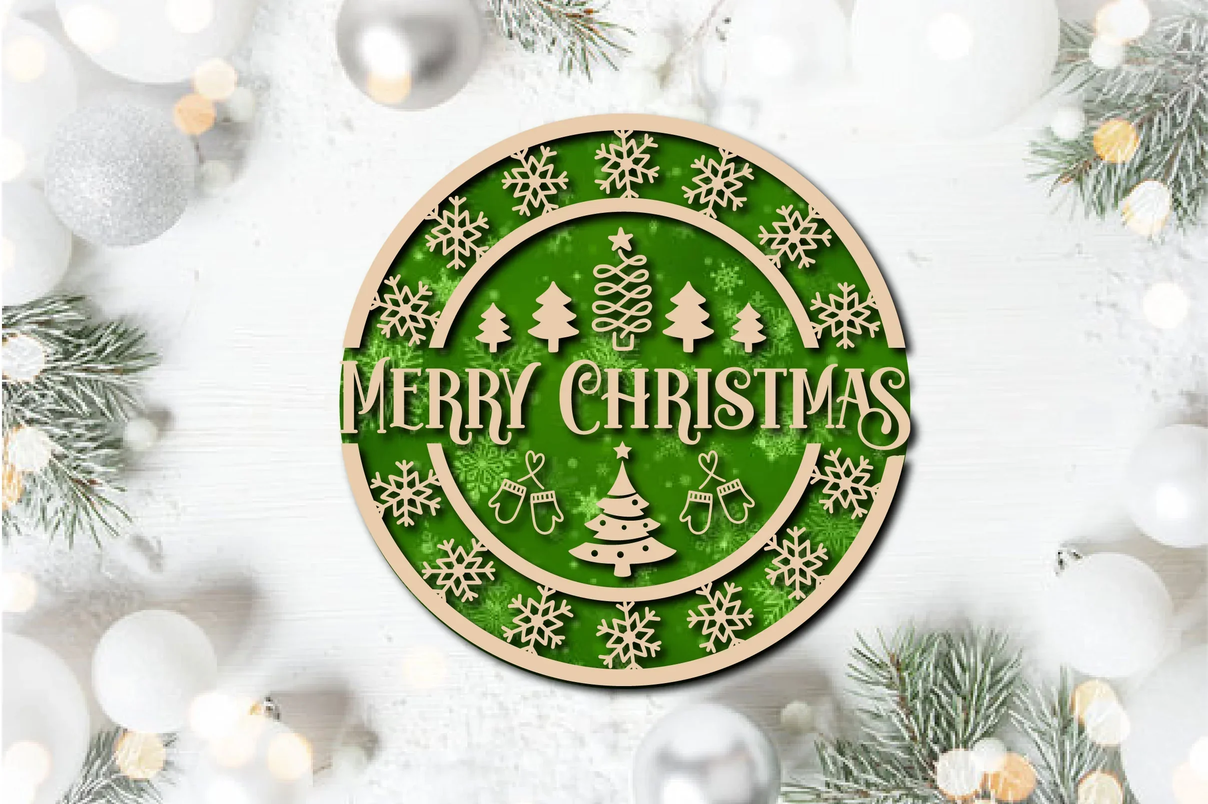 Christmas Cardinal Bird Sign Laser Cut Bundle - Image 4
