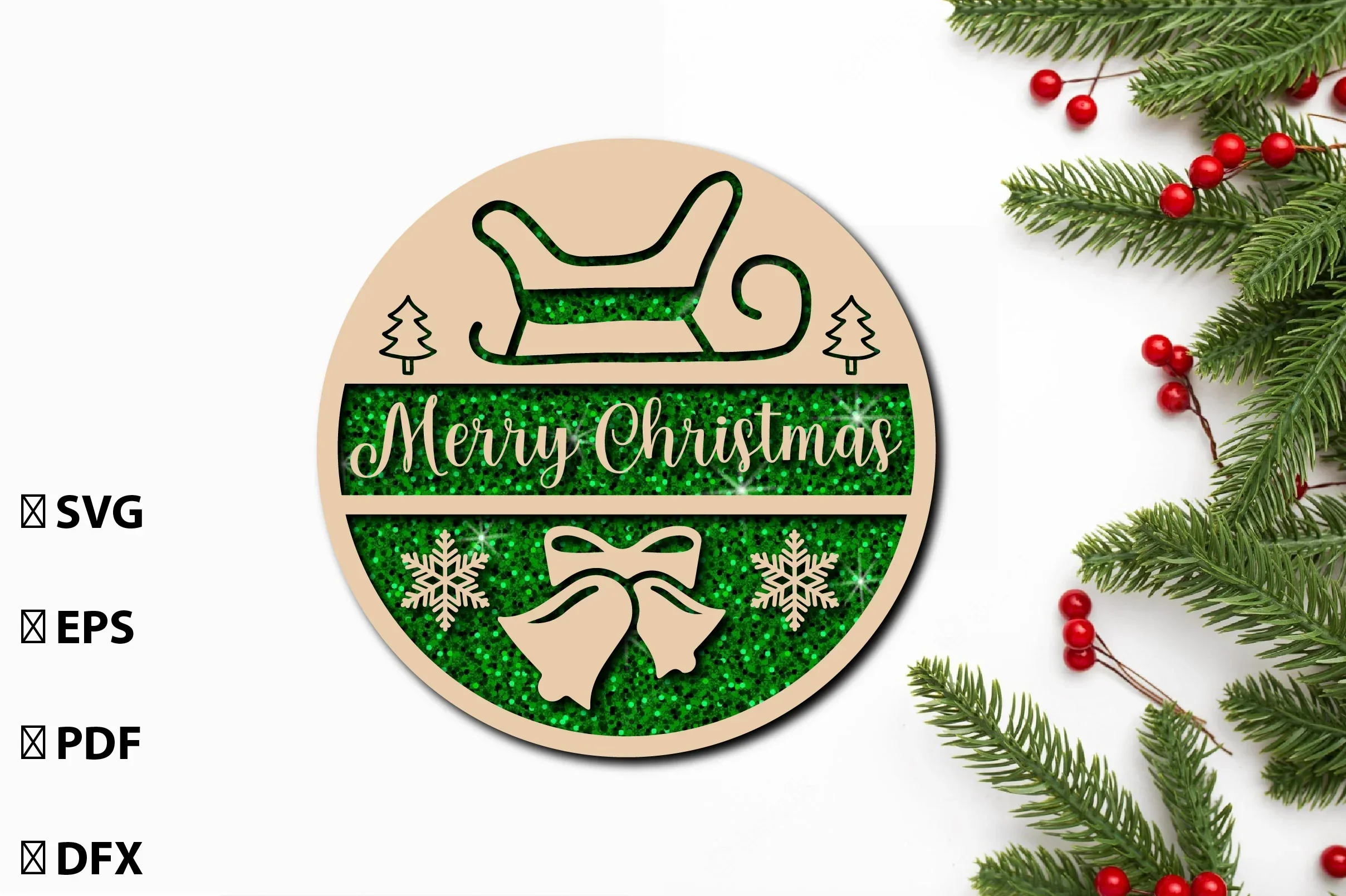 Christmas Cardinal Bird Sign Laser Cut Bundle - Image 7