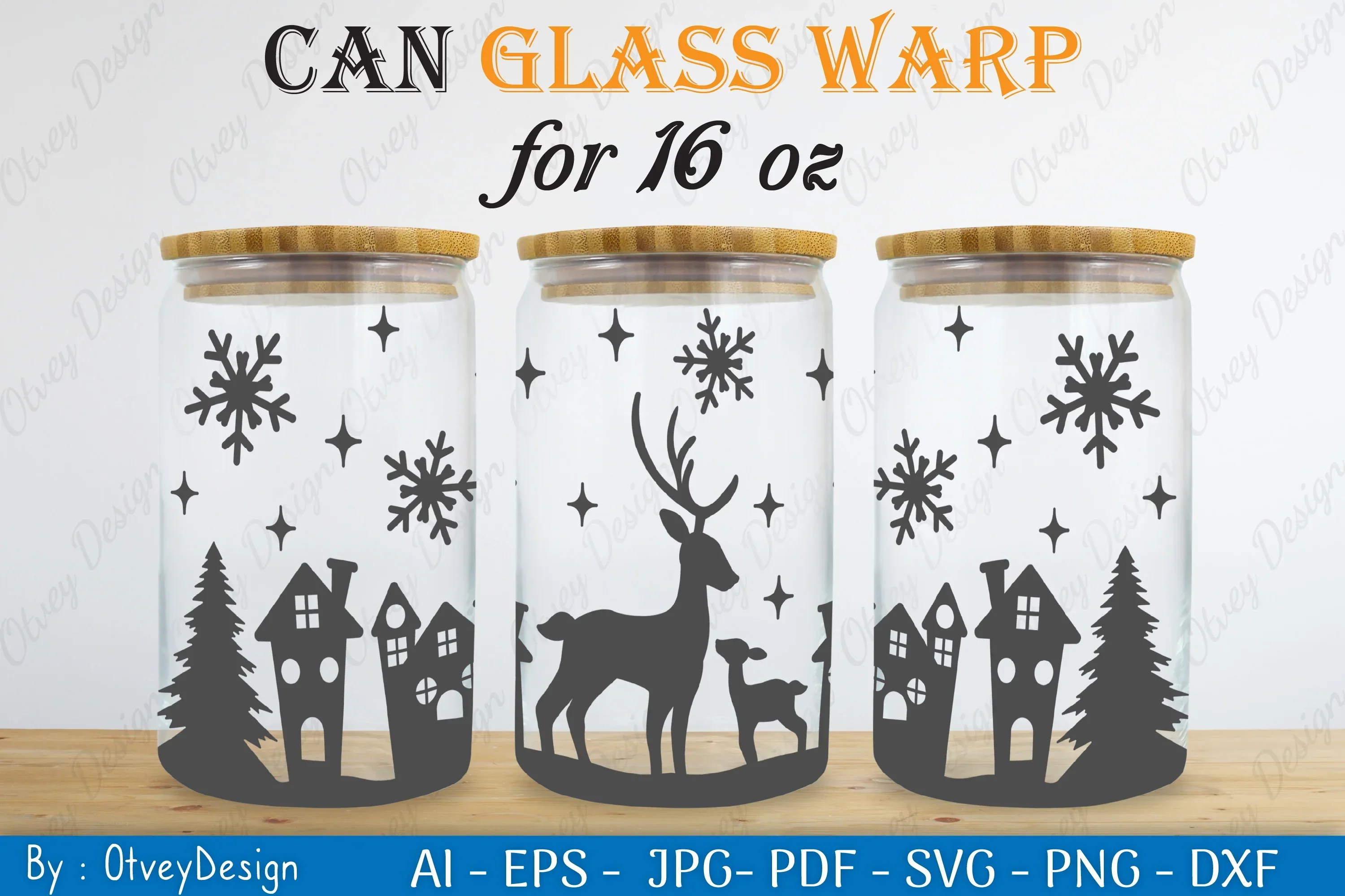 Christmas Deer Can Glass 16 OZ SVG Bundle - Image 2