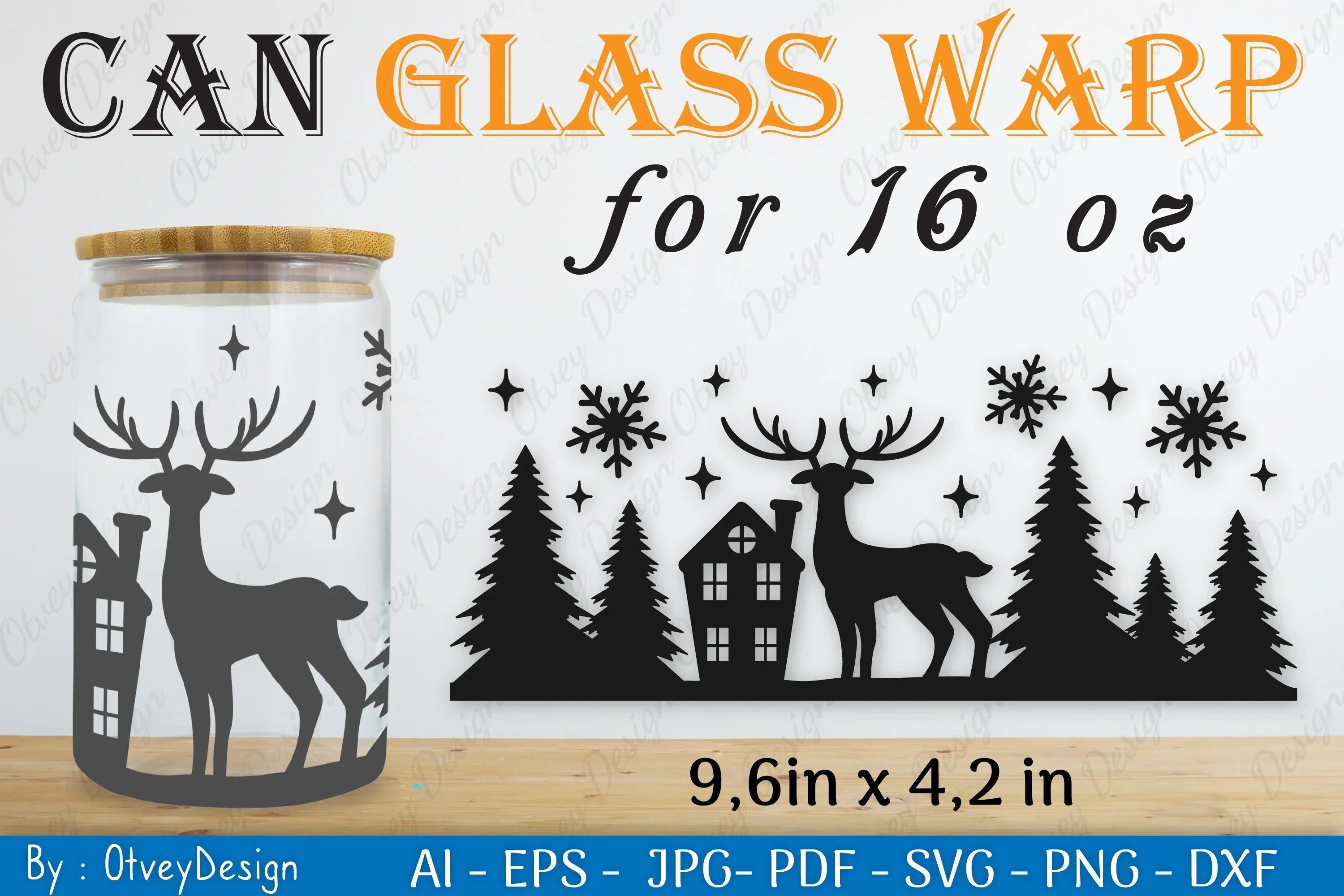 Christmas Deer Can Glass SVG Bundle