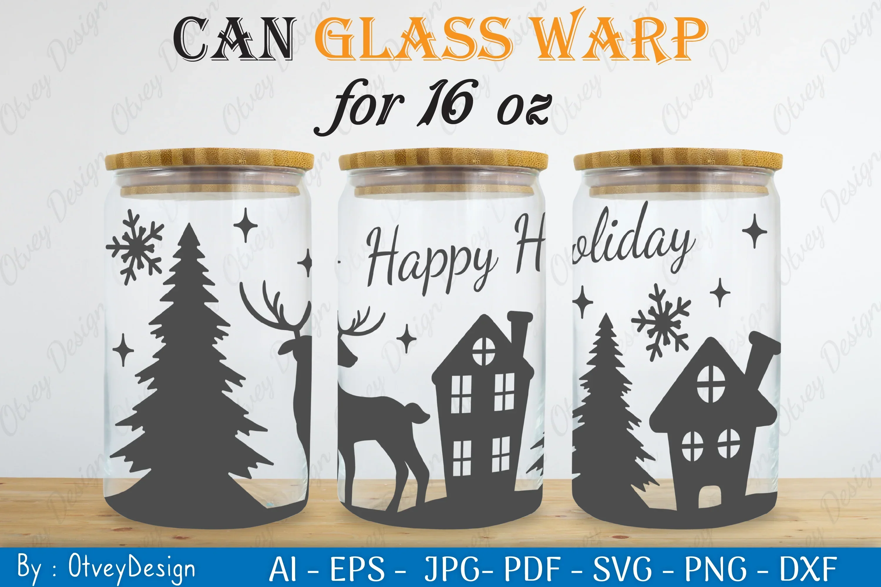 Christmas Deer Can Glass SVG Bundle - Image 2