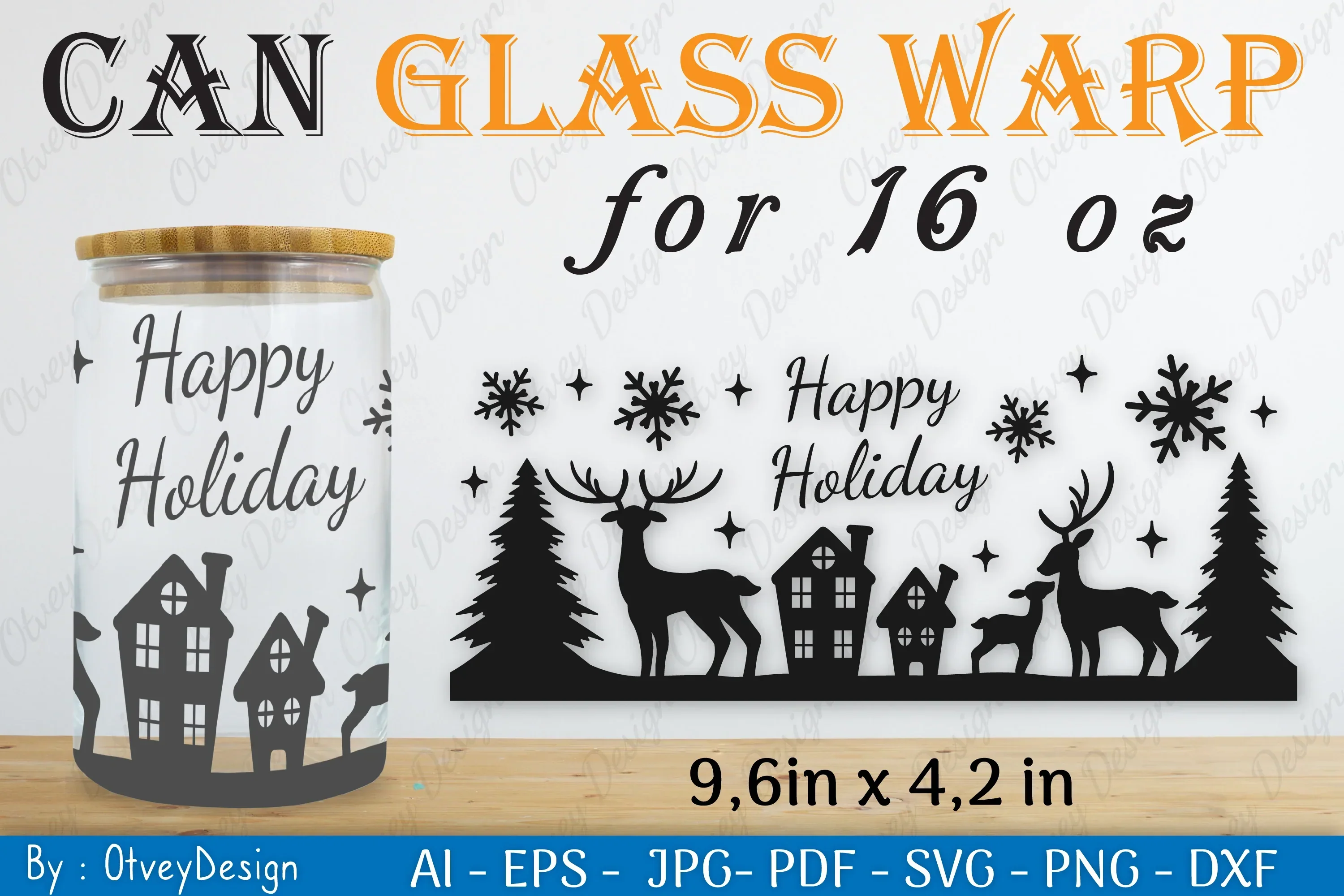 Christmas Deer Can Glass SVG Bundle