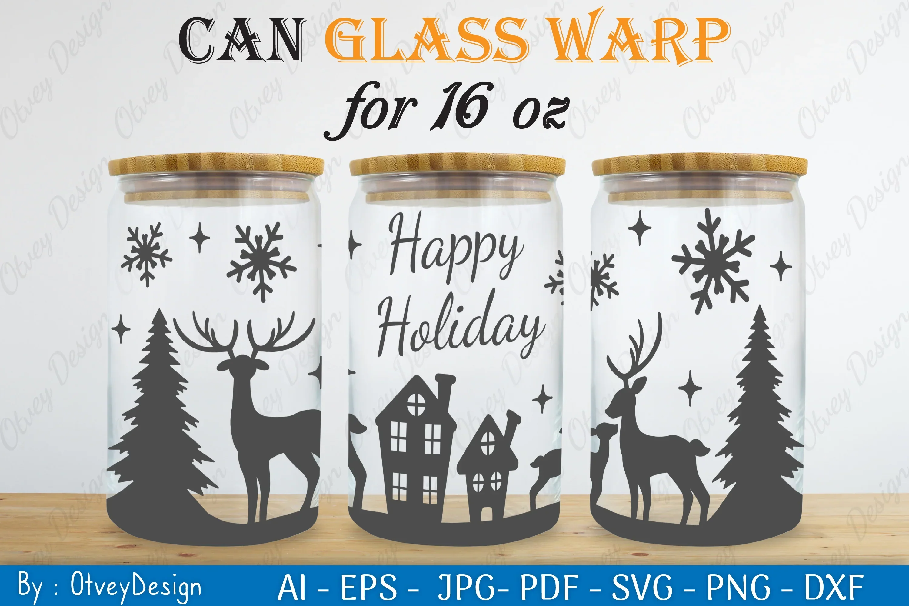 Christmas Deer Can Glass SVG Bundle - Image 2