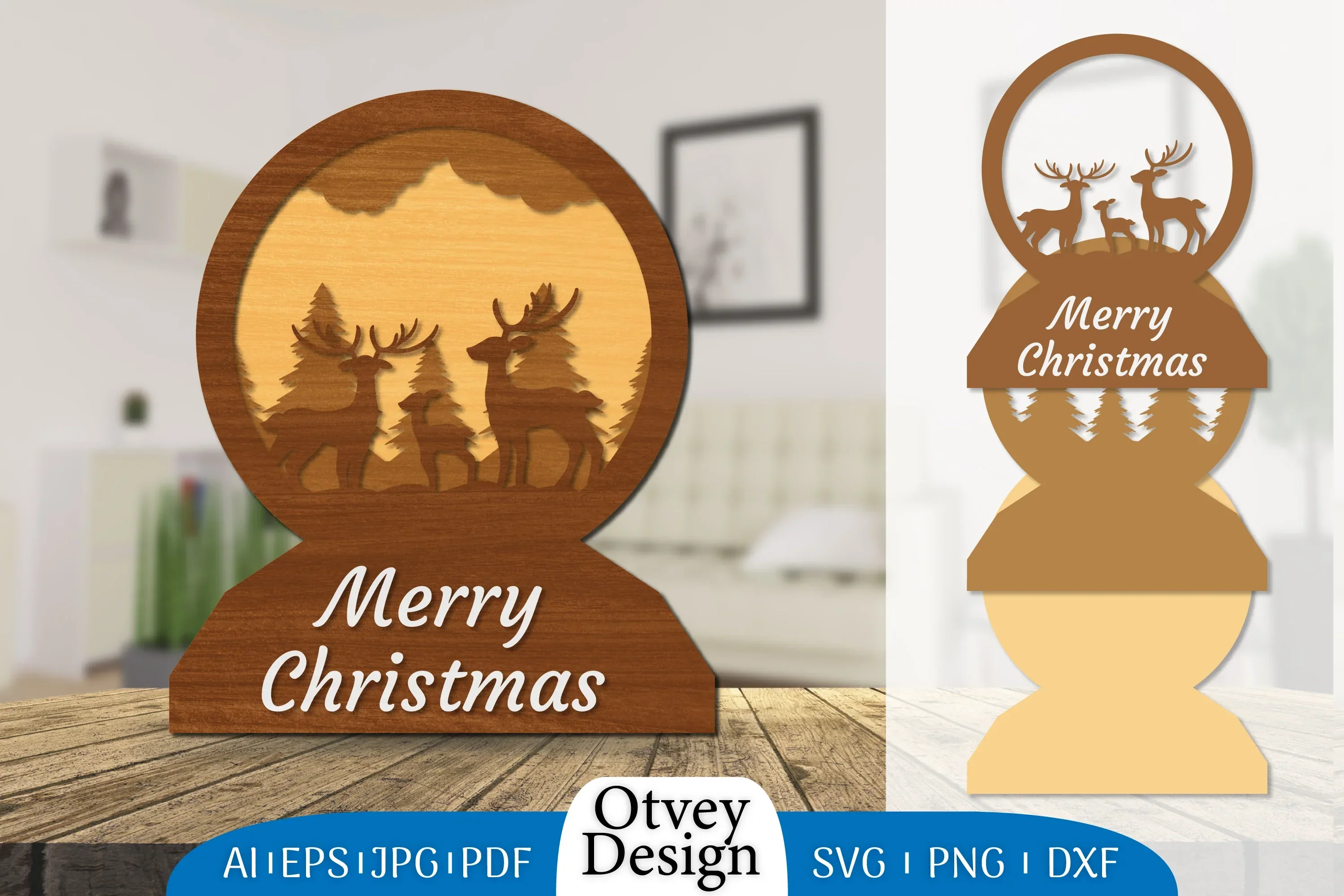 Christmas Deer Lasercut SVG Bundle