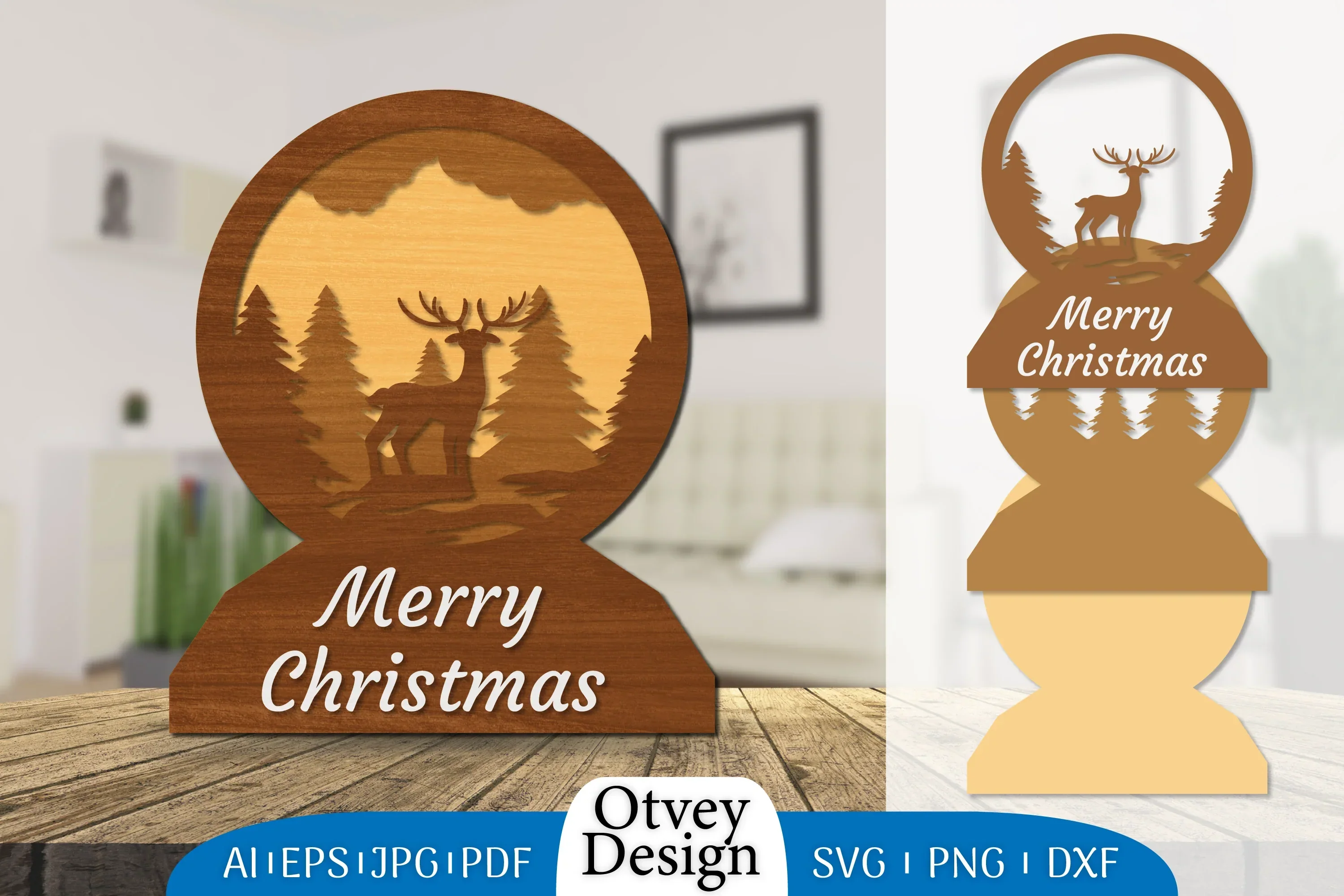 Christmas Deer Lasercut SVG Bundle