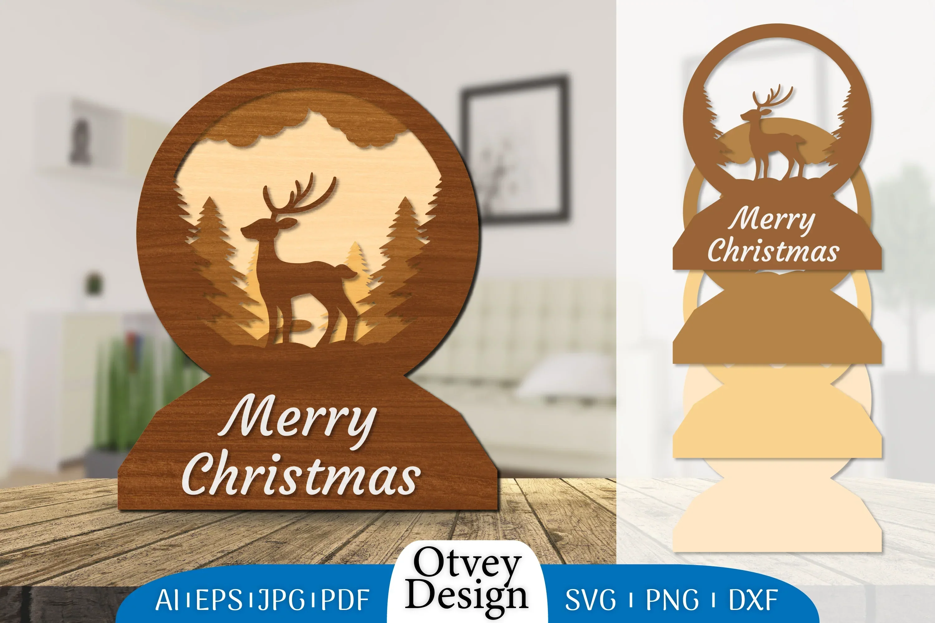 Christmas Deer Lasercut SVG Bundle