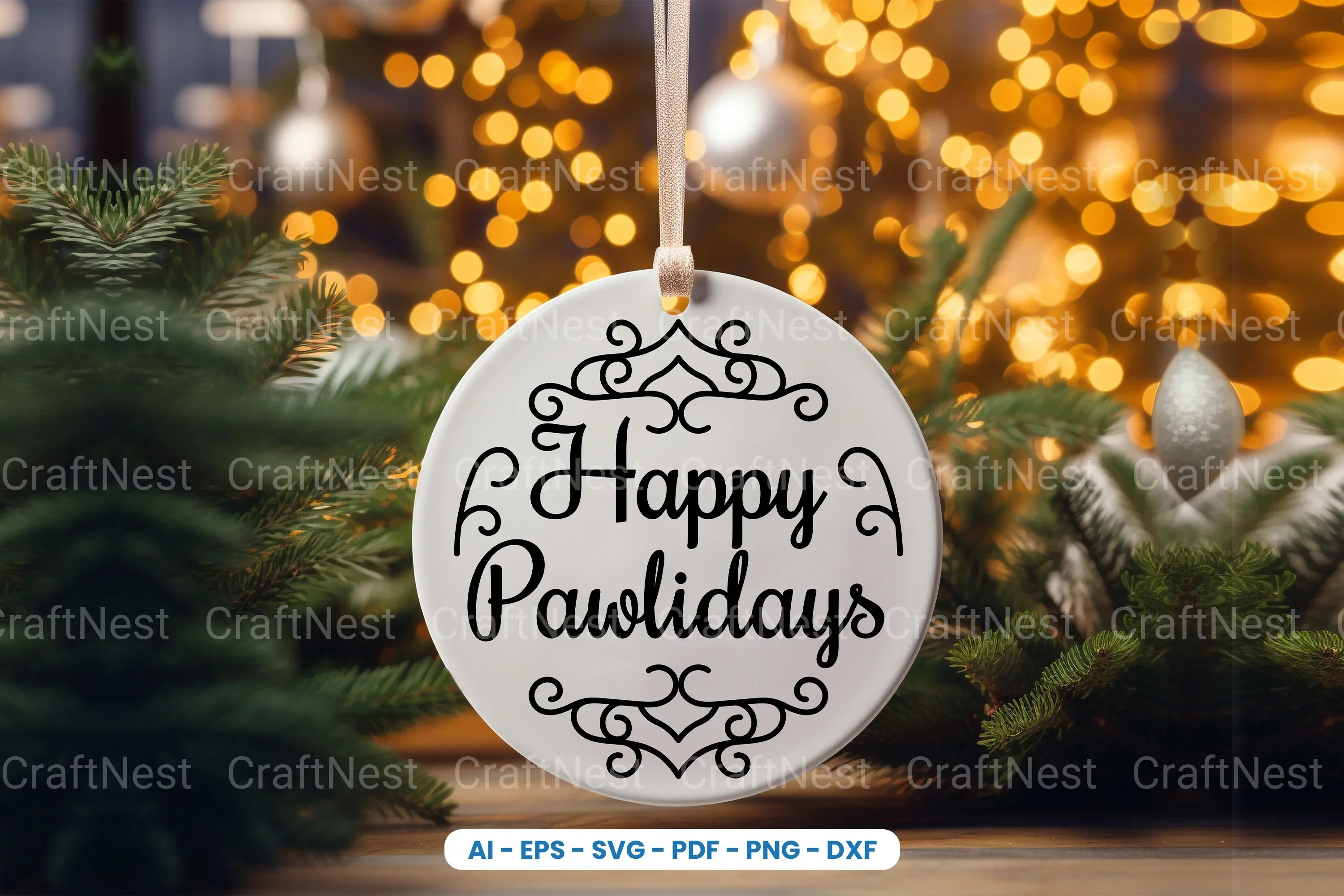 Christmas Dog Ornament SVG Bundle