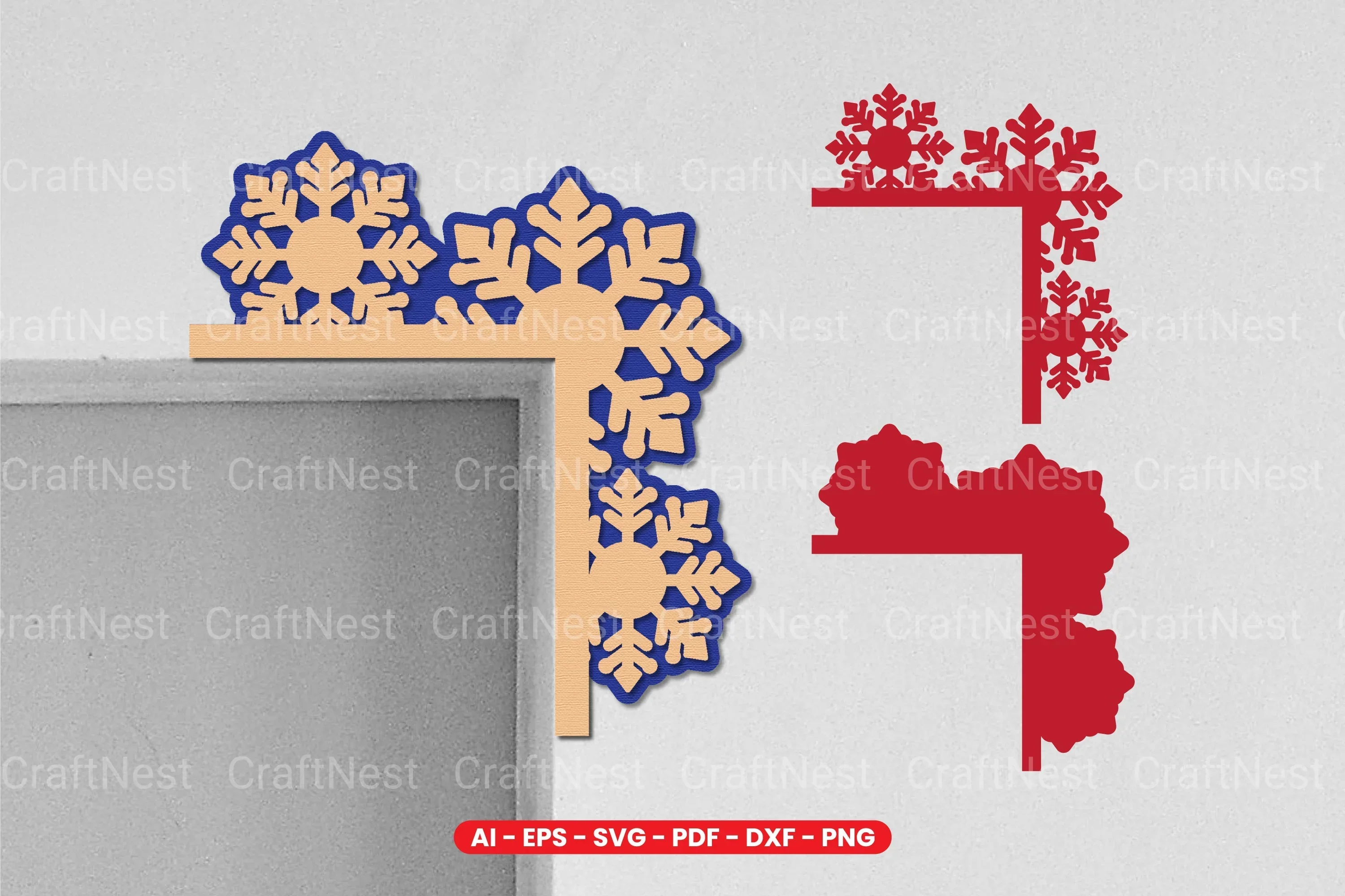 Christmas Door Corner Laser Cut SVG Bundle