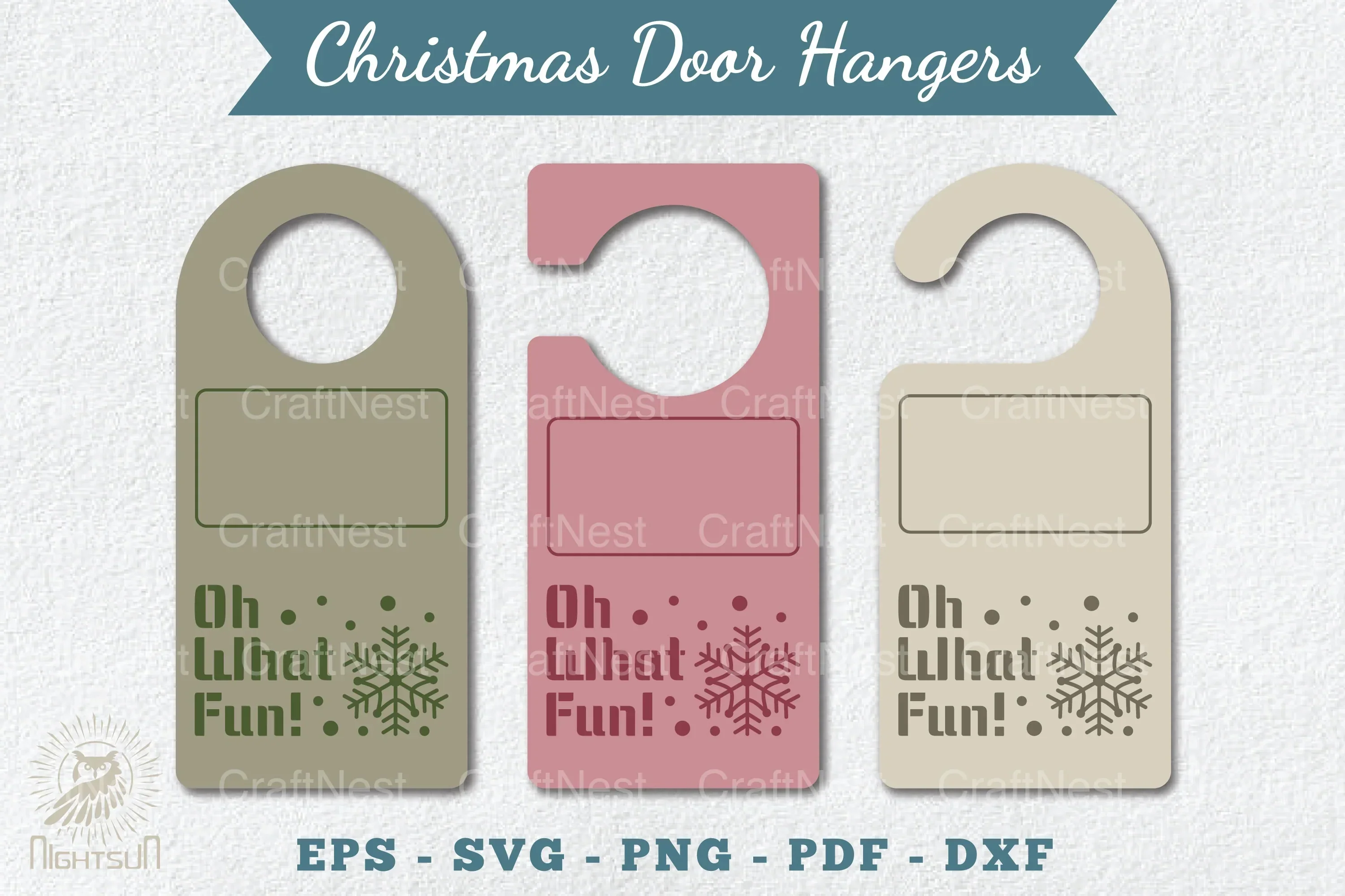 Christmas Door Hangers Set - Clipart Bundle
