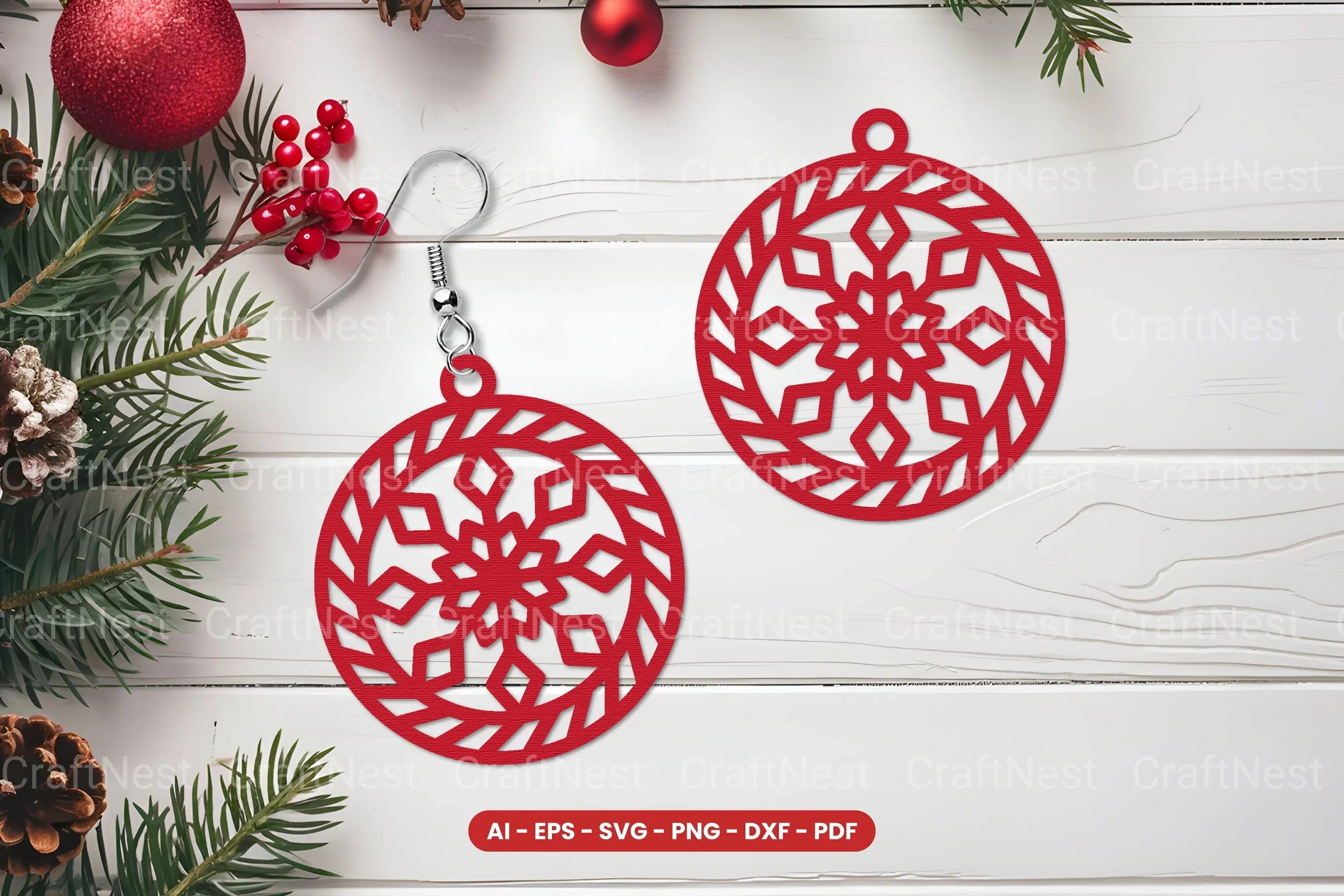 Christmas Earring Lasercut SVG Bundle