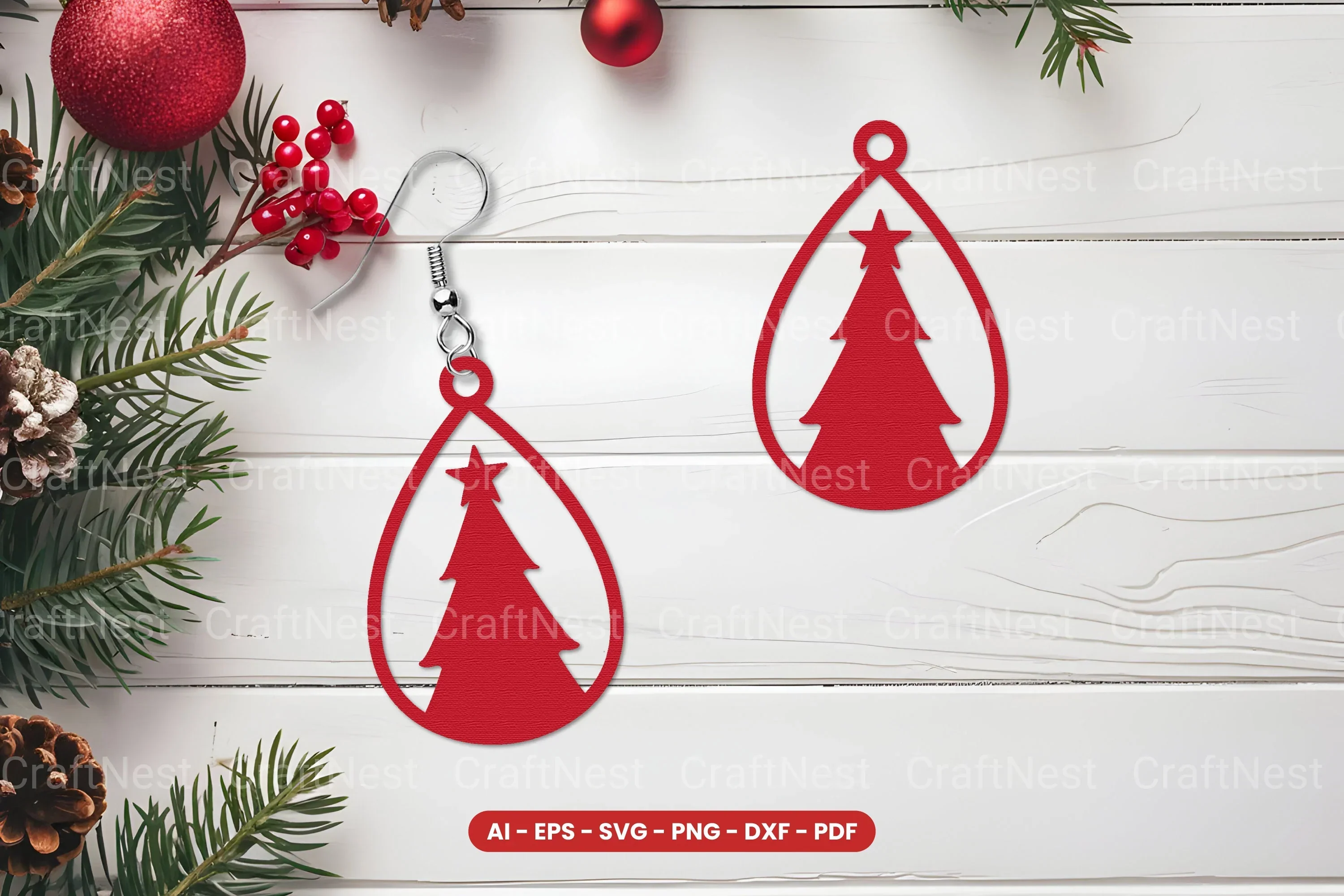Christmas Earring Lasercut SVG Bundle