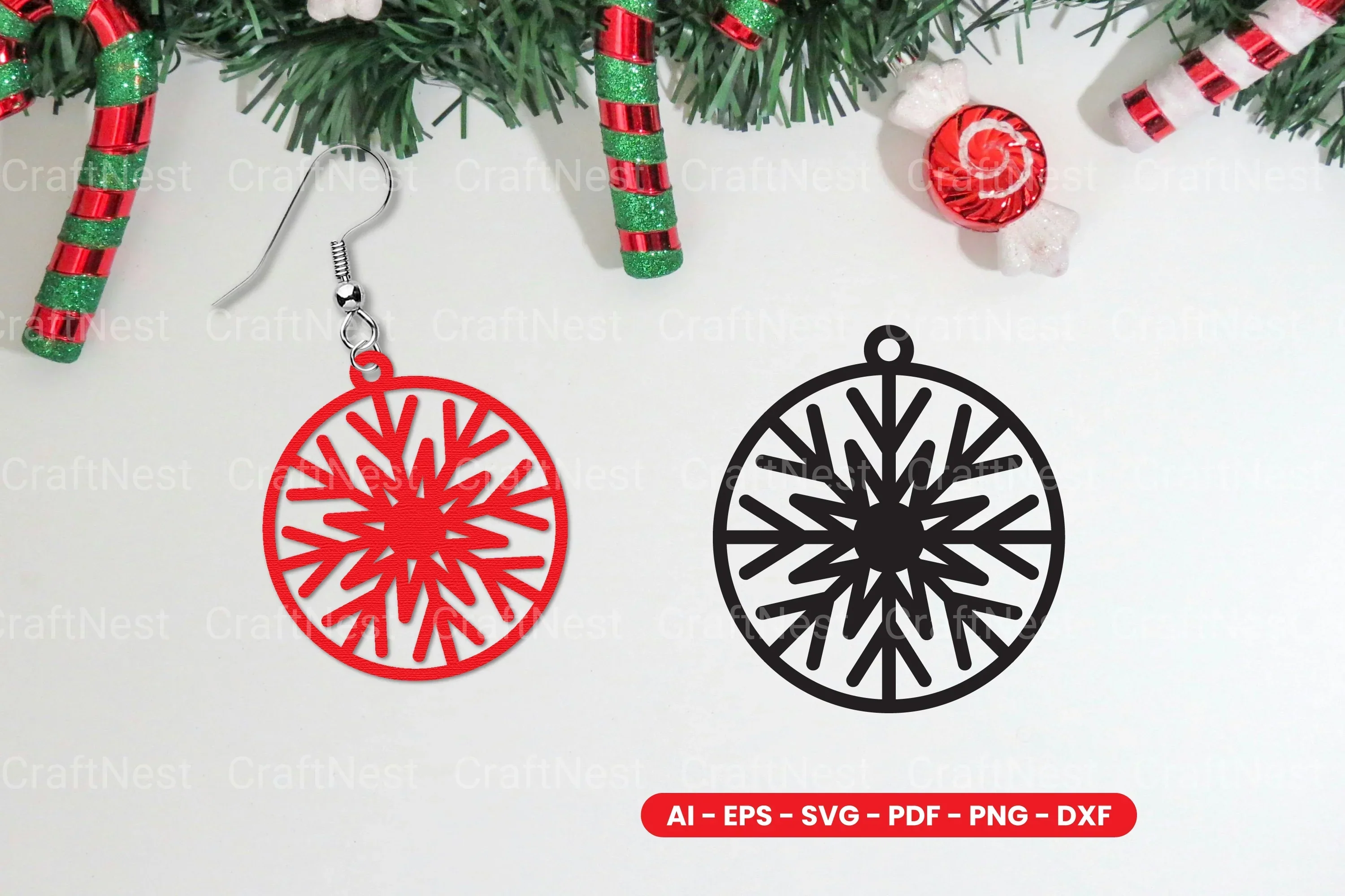 Christmas Earring Lasercut SVG Bundle