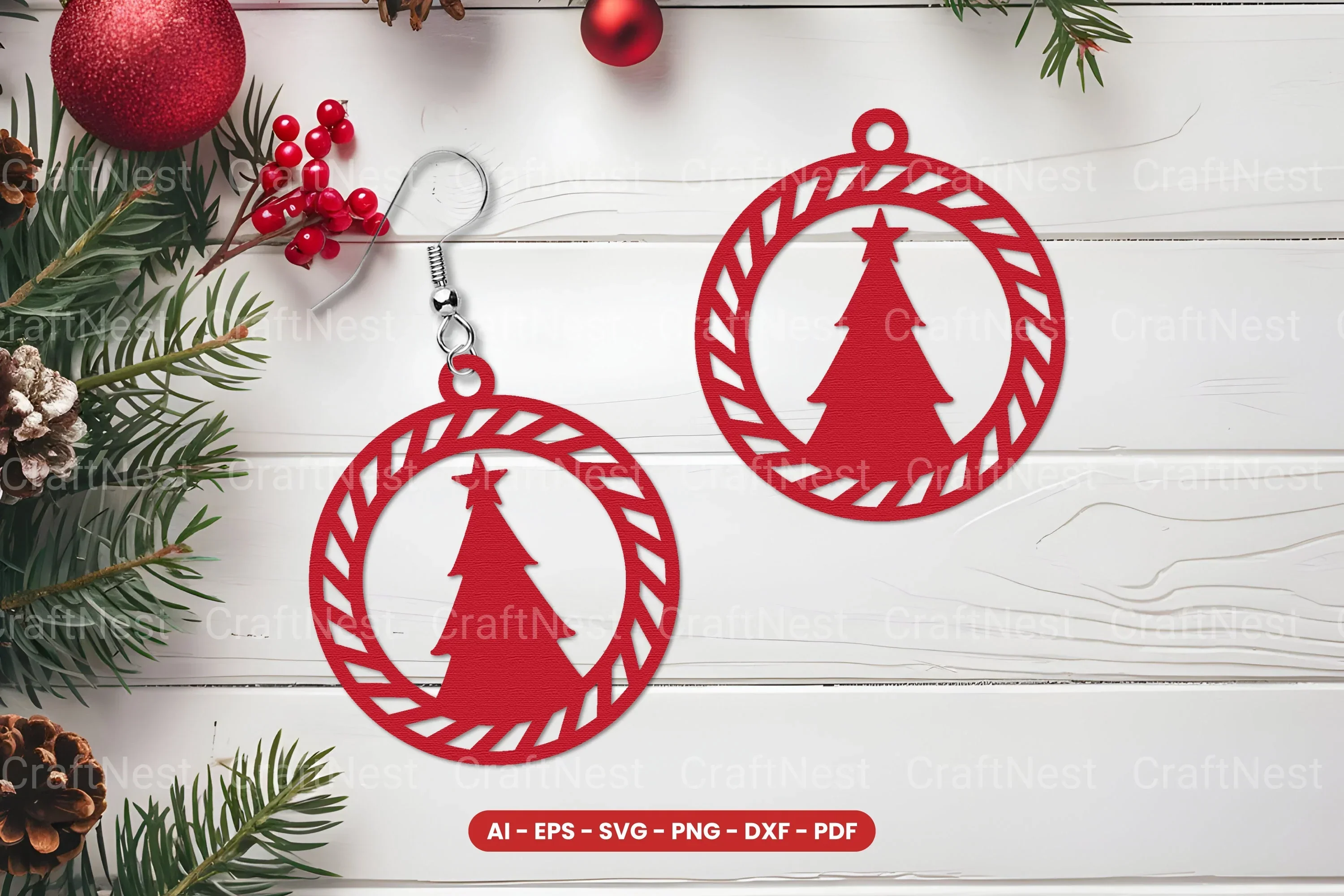 Christmas Earring Lasercut SVG Bundle